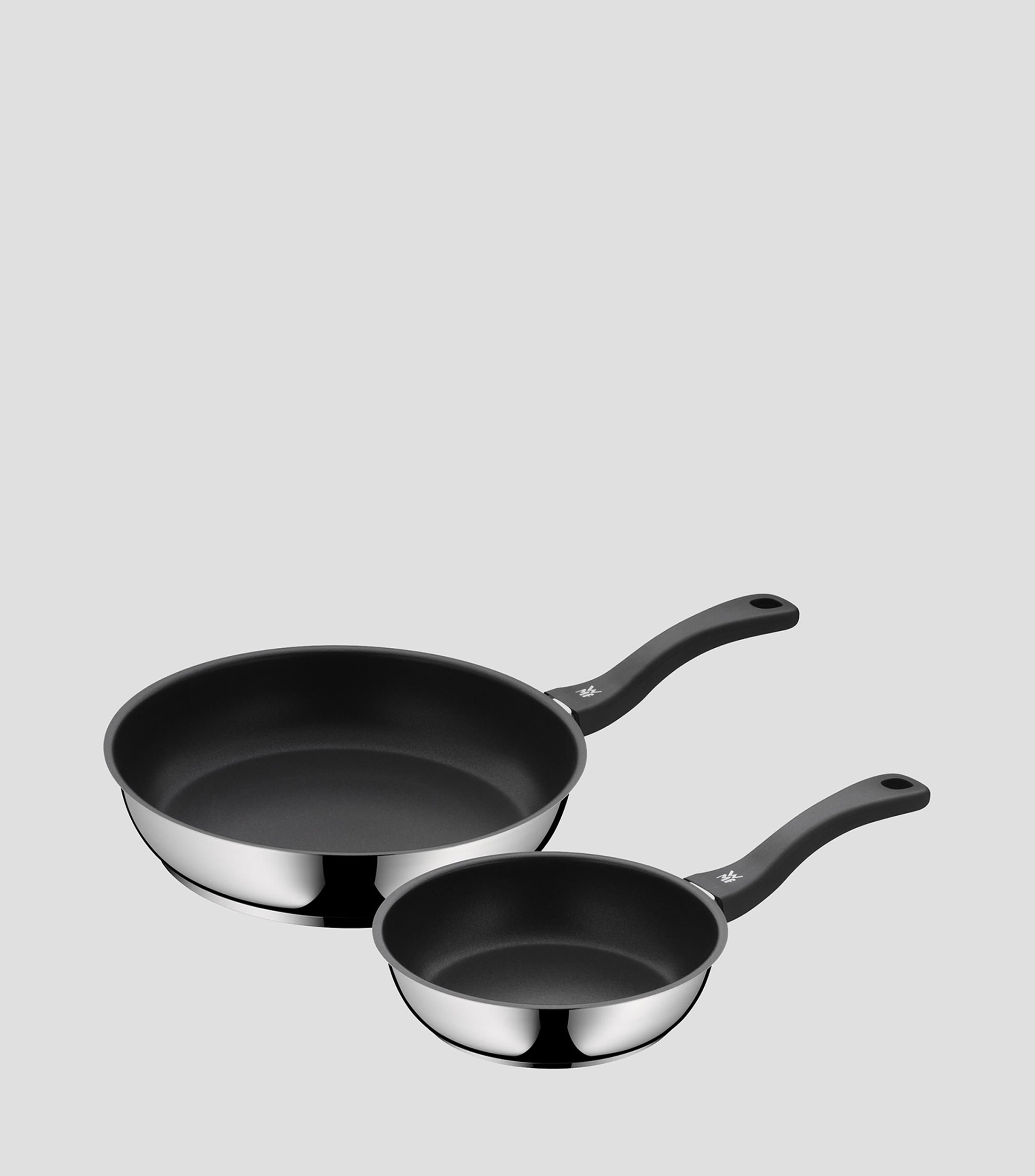 Set 2 Sartenes en acero inoxidable 20 y 28 cm