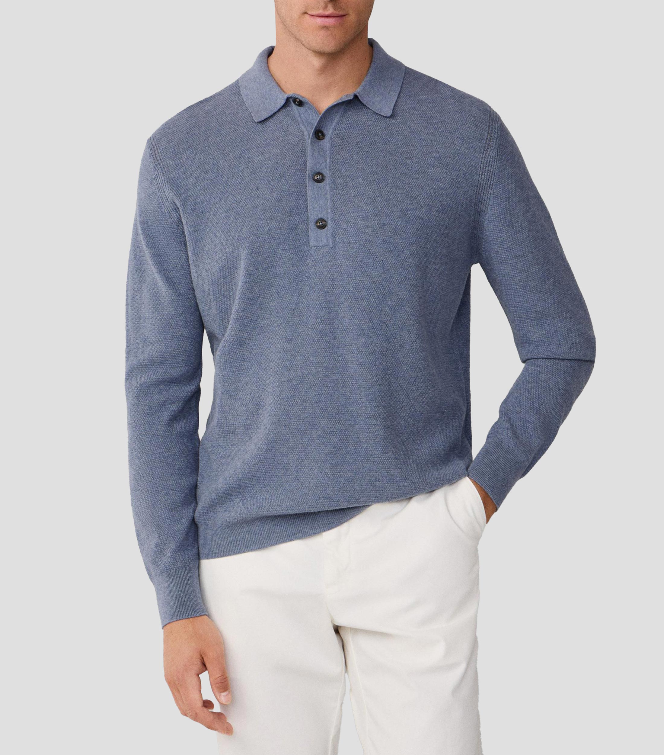 Suéter cuello tipo polo Hombre