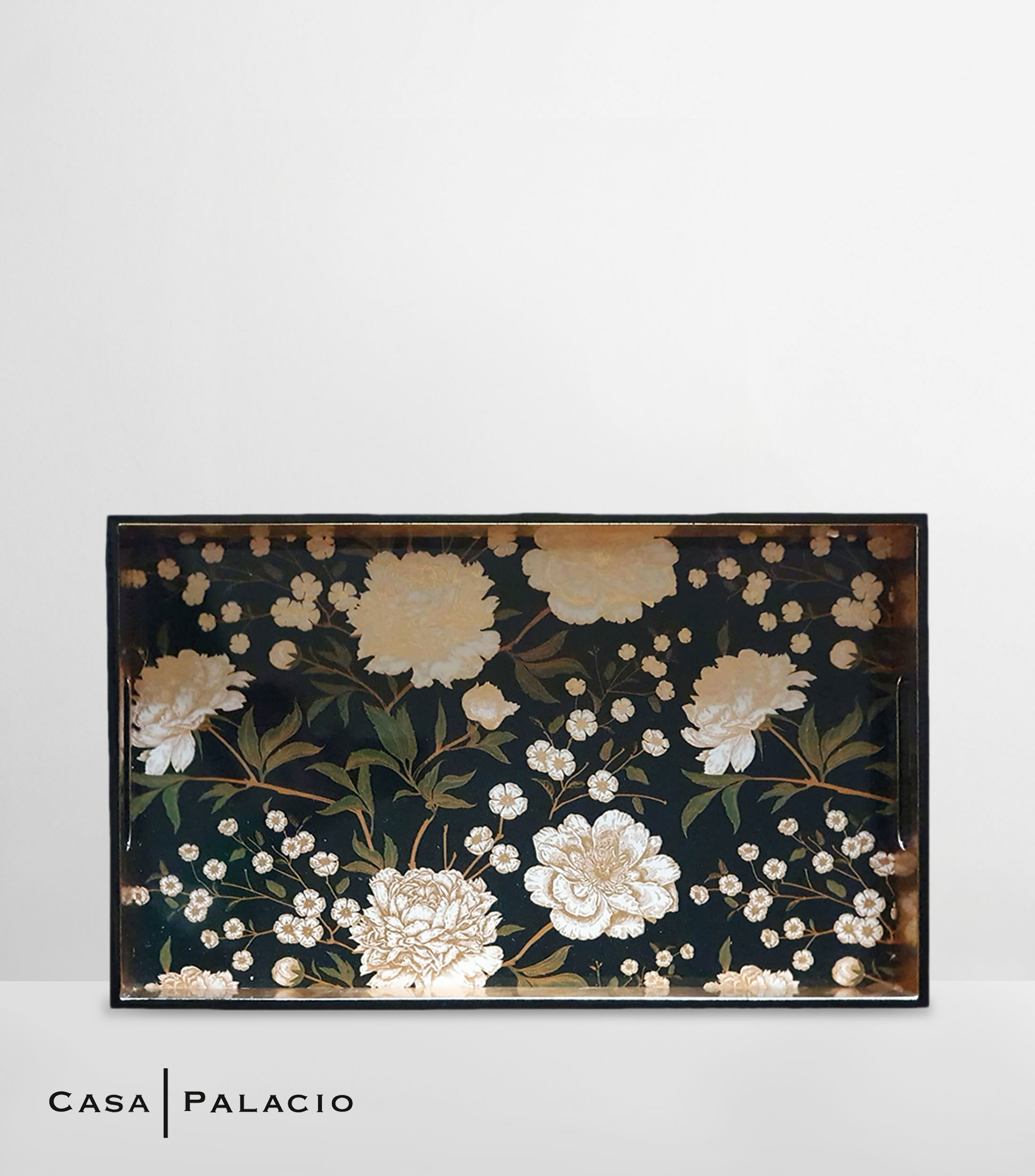 Charola Floral en Madera