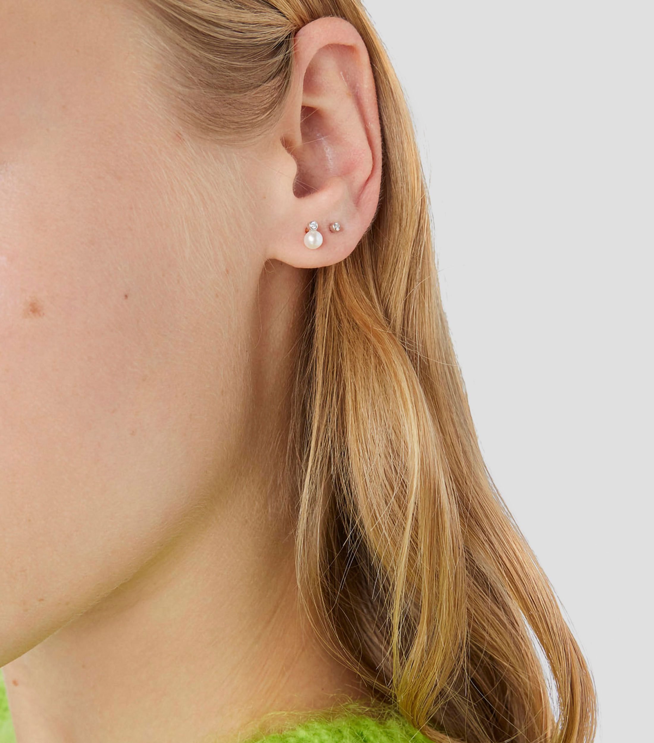 Pendientes en oro blanco 18 Kilates Basic con perla cultivada Mujer