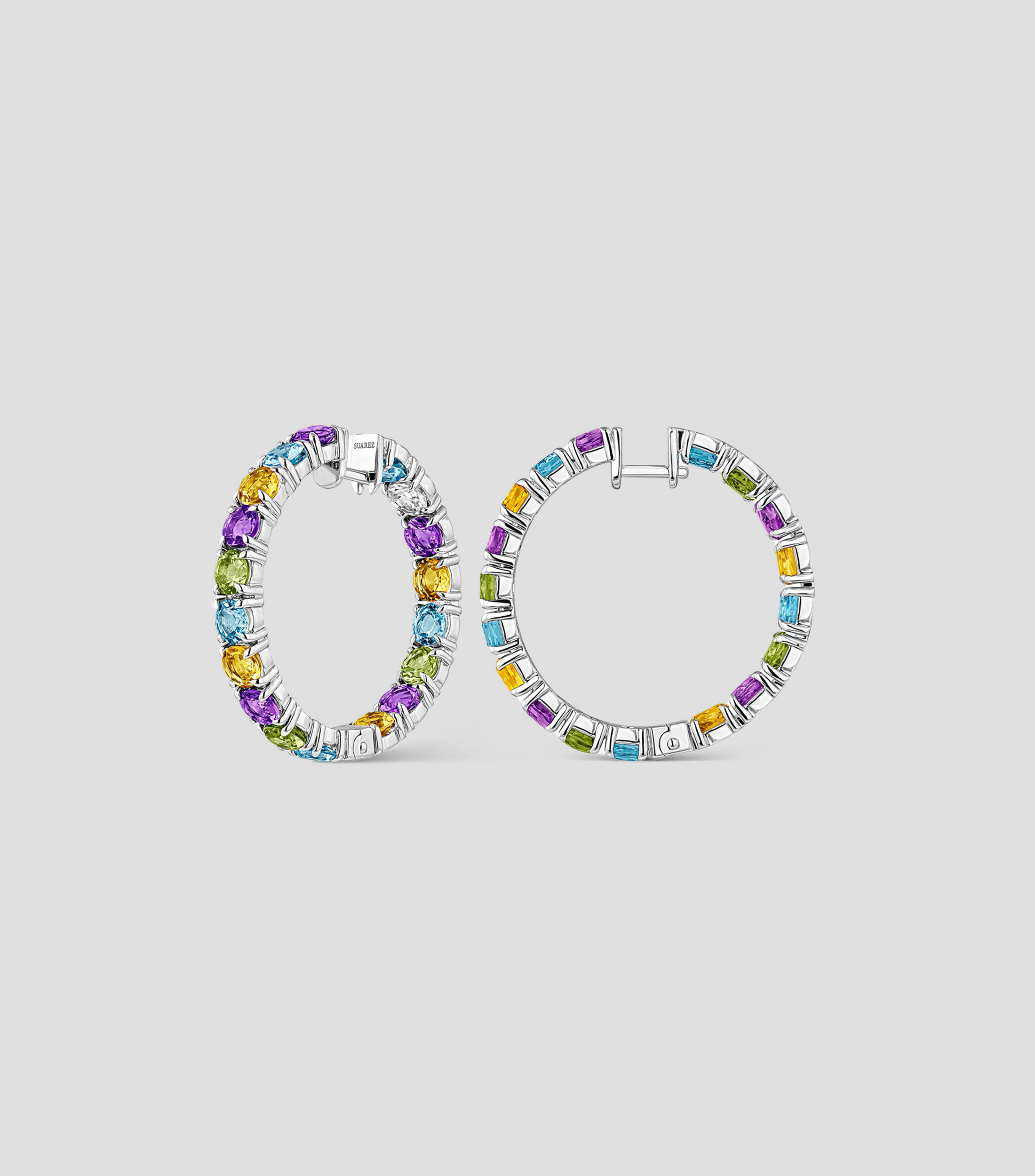 Pendientes de aro en plata .925 multicolor Pop Art Mujer