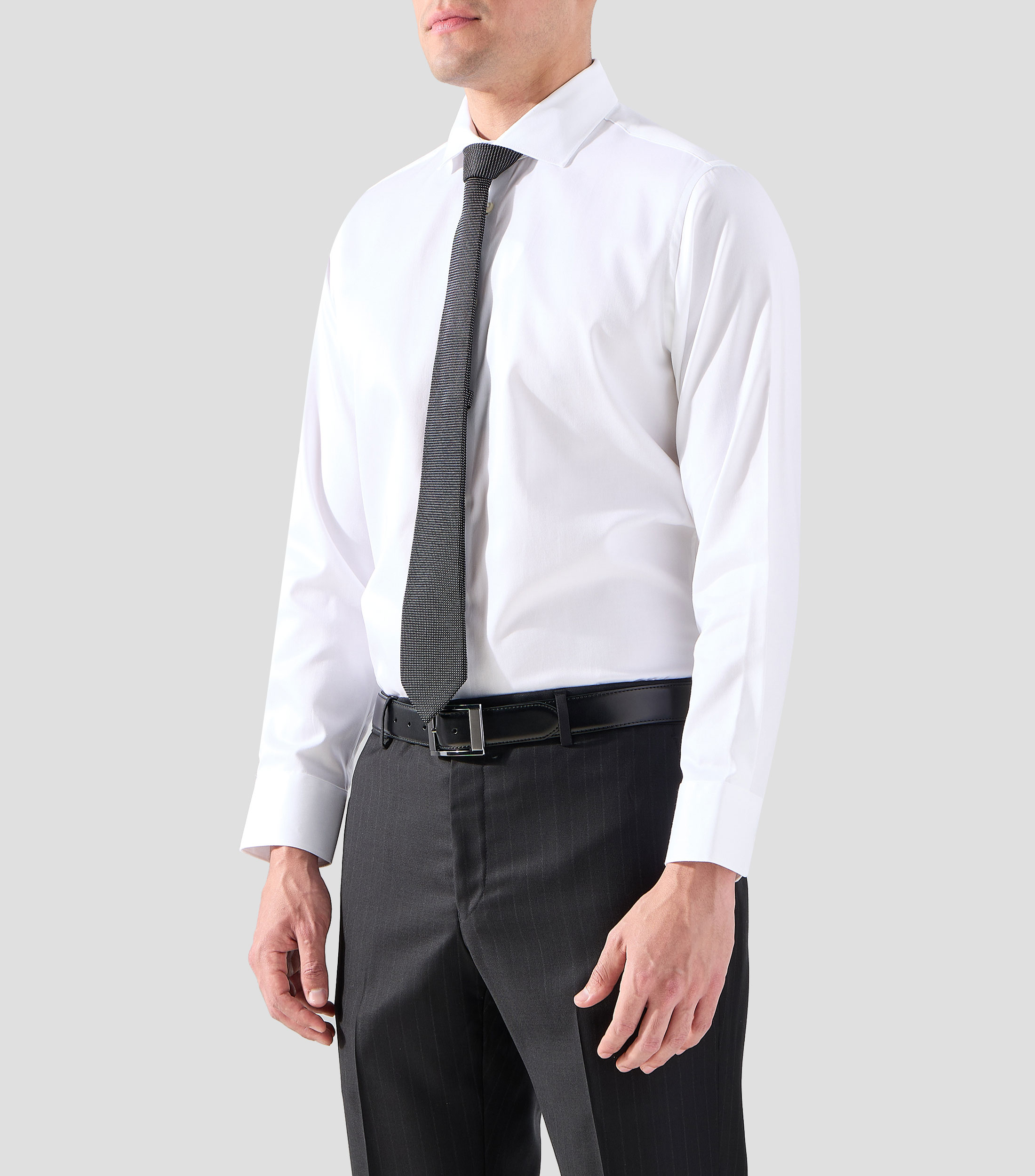 Camisa de vestir lisa manga larga Hombre