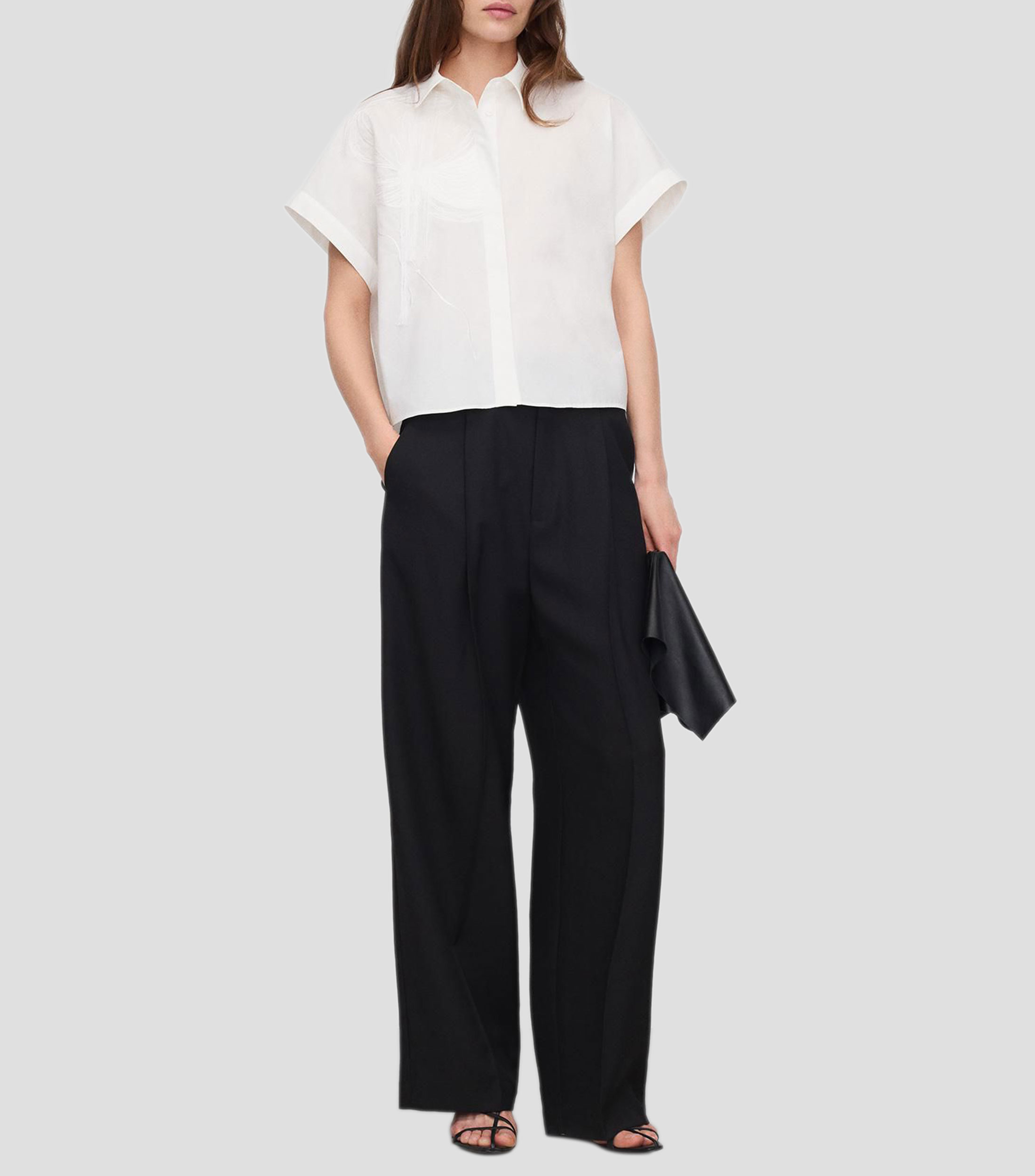 Camisa lisa manga corta Mujer