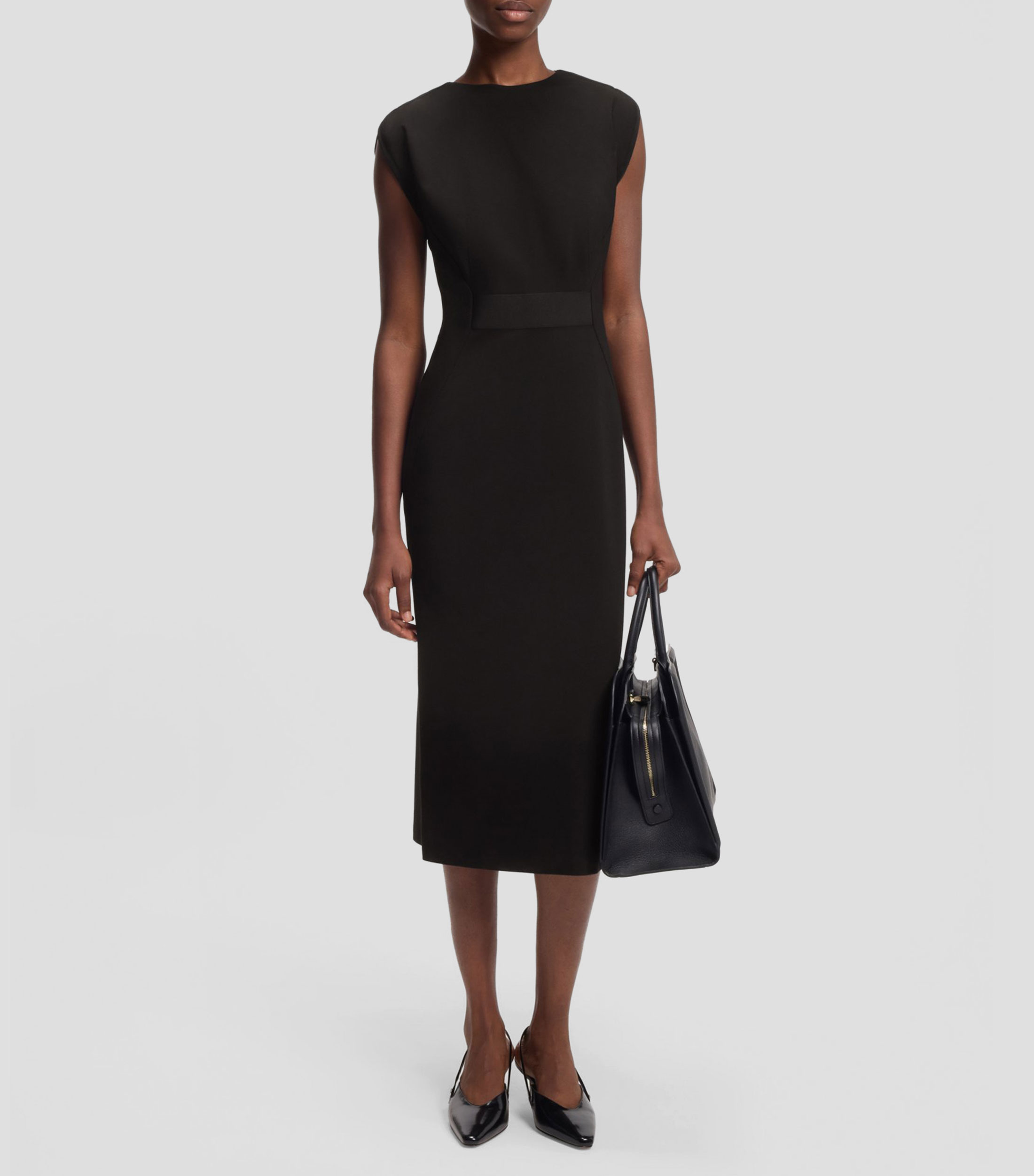 Vestido de punto elástico con detalle en la cintura Mujer