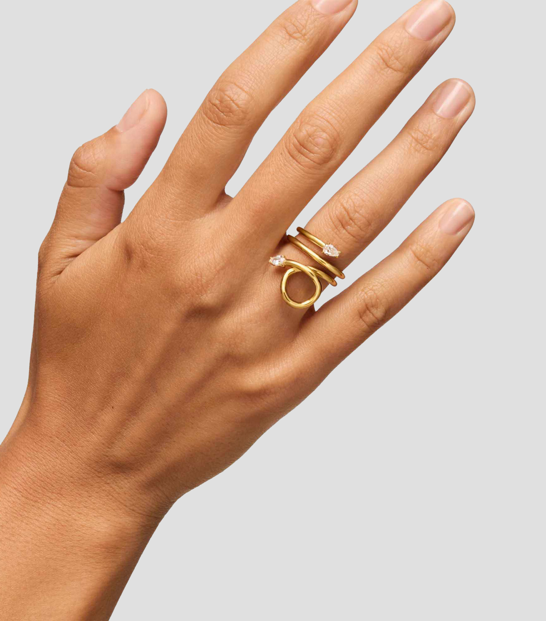 Anillo Espiral en Plata con Diamantes Lio LGD Mujer