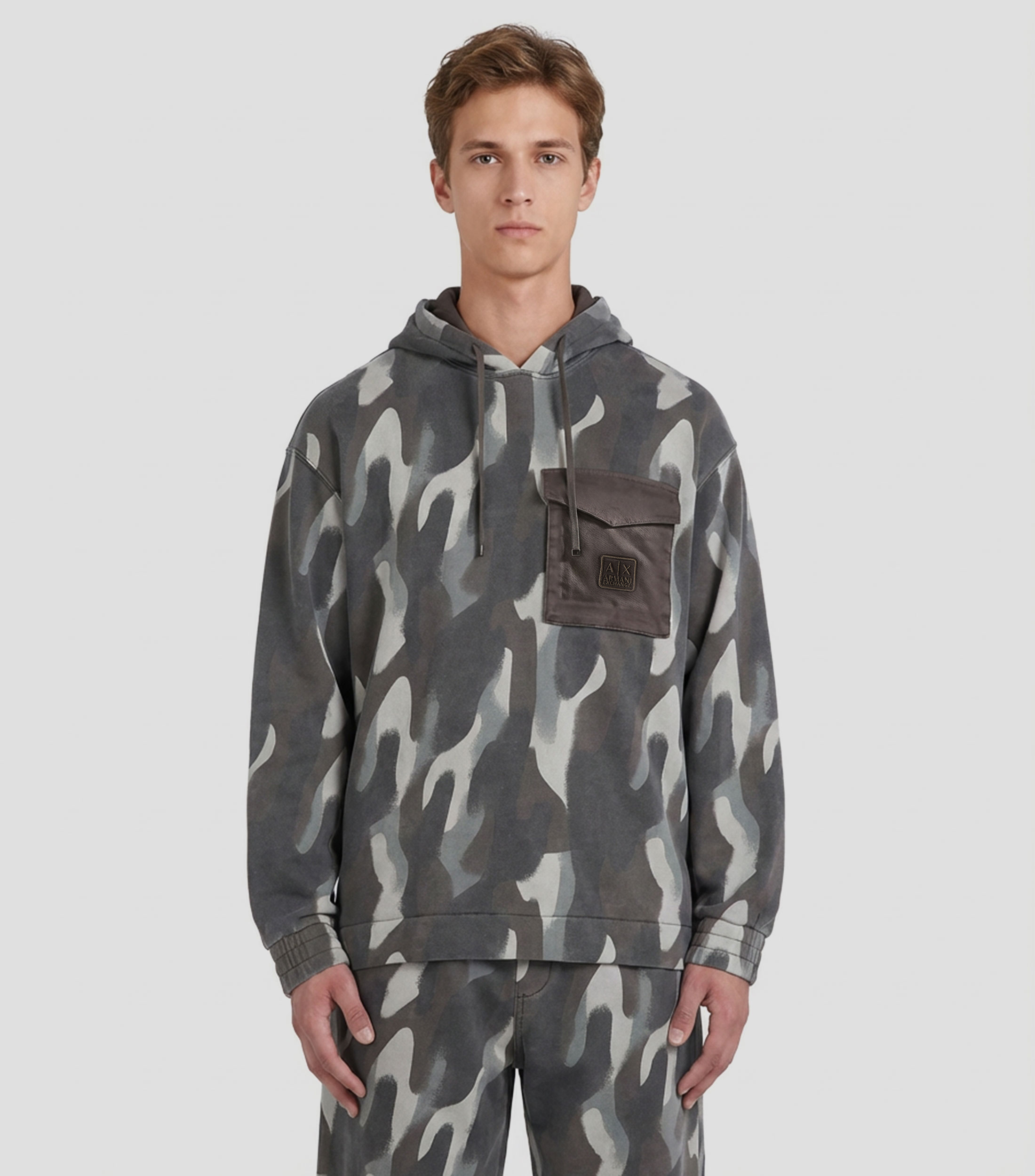 Sudadera con Capucha Estampada Hombre