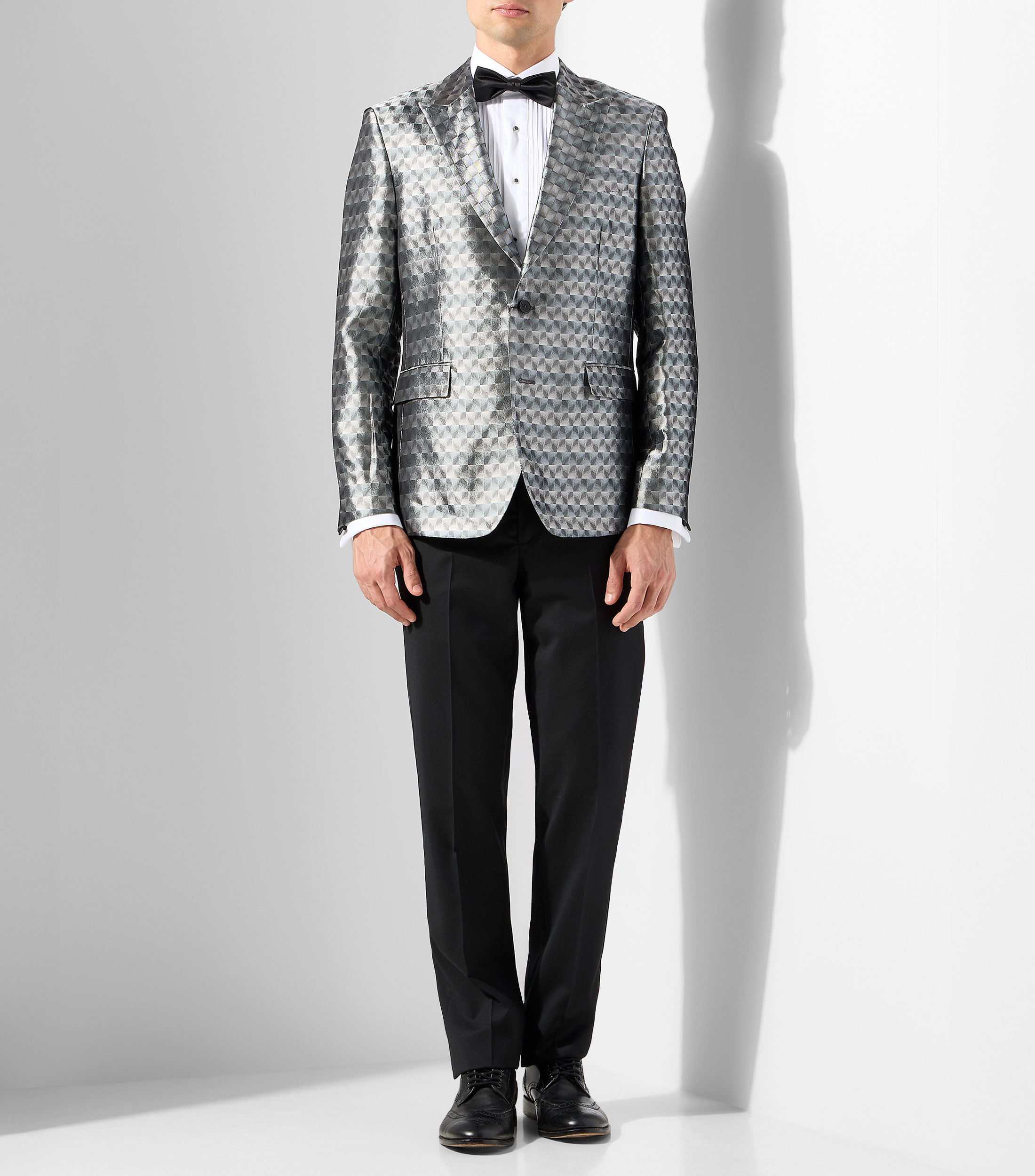 Camisa smoking con líneas manga larga Hombre