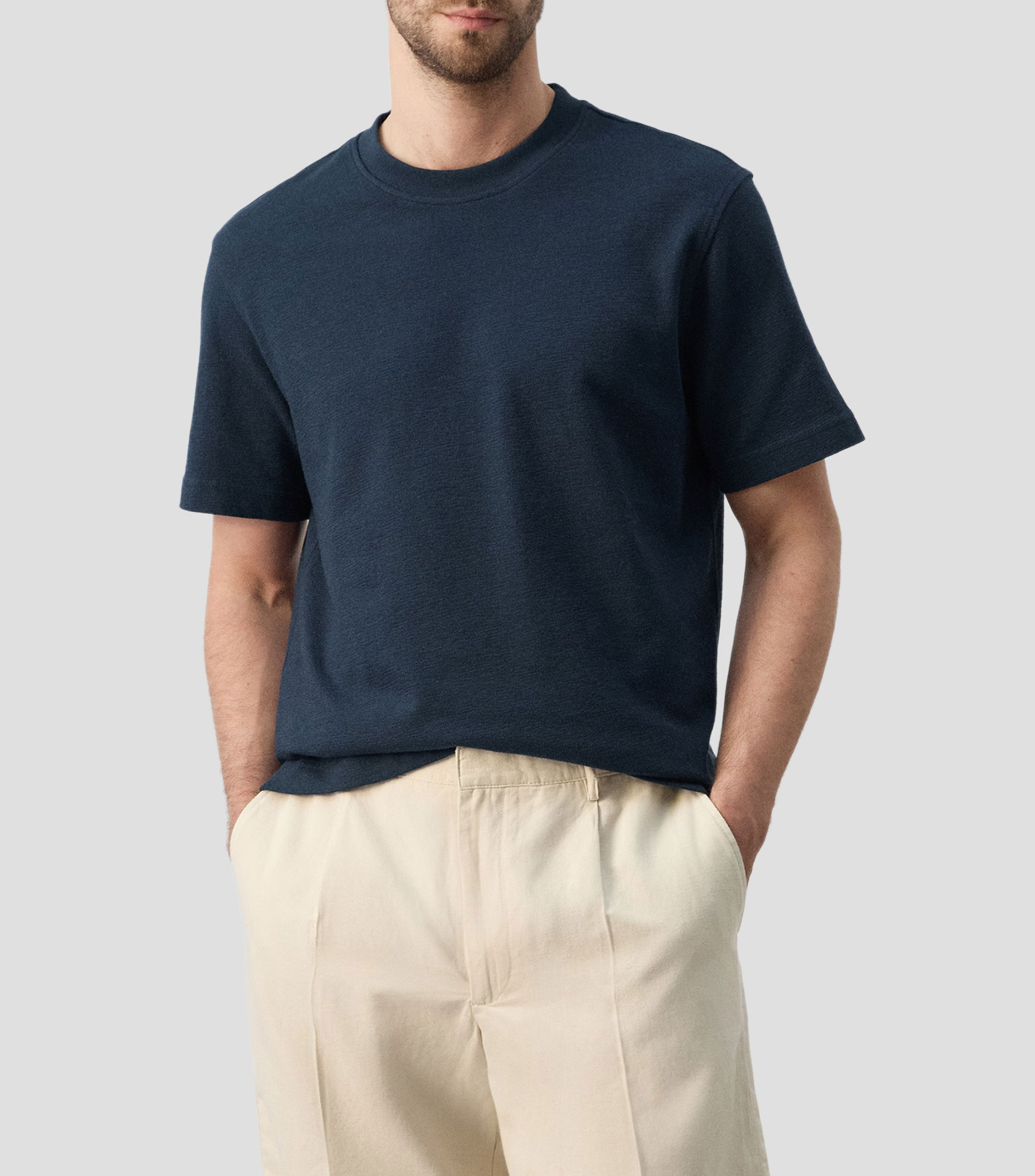 Playera cuello redondo manga corta lisa Hombre