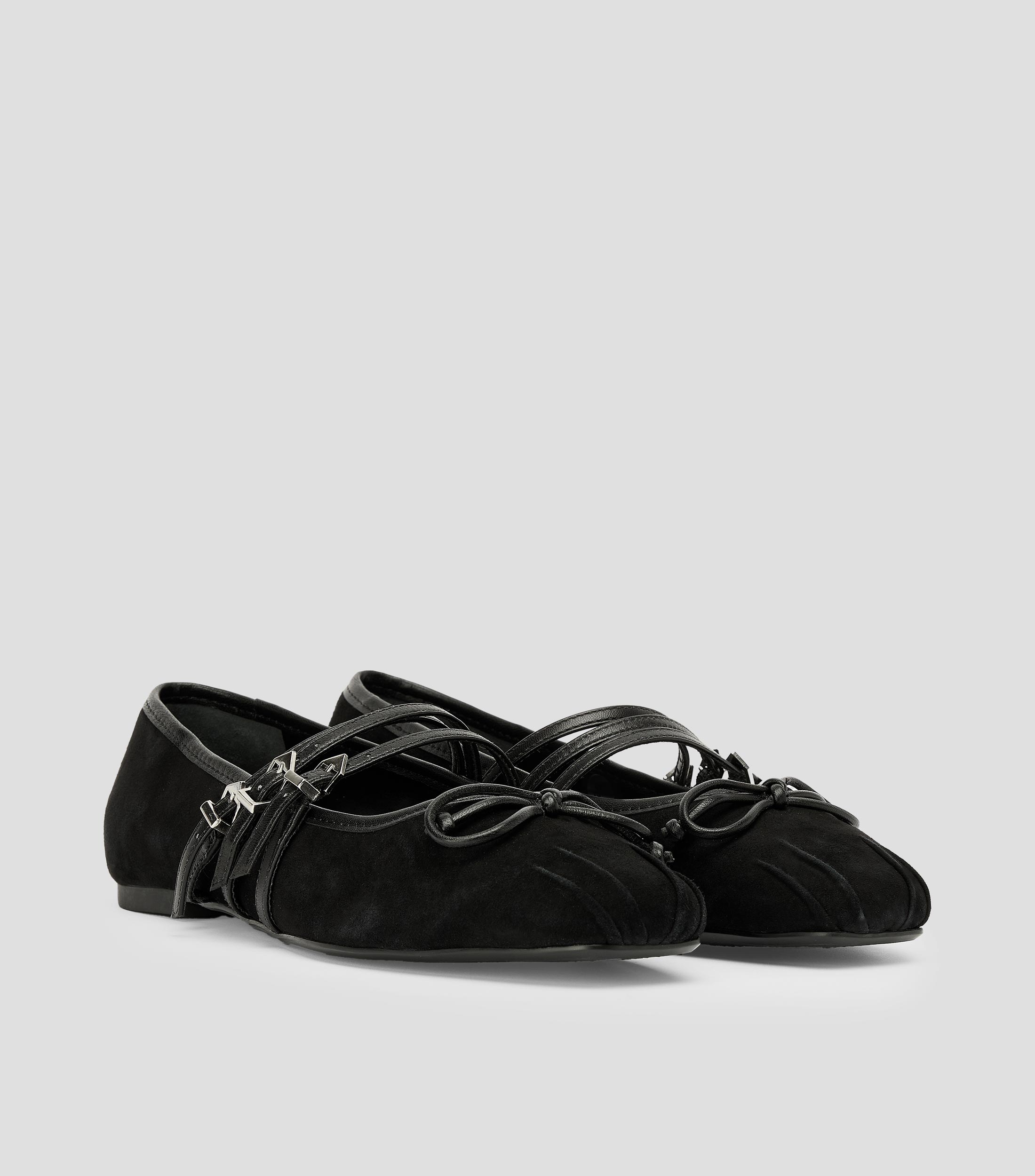 Flats Camurca con hebilla en piel vacuna Mujer