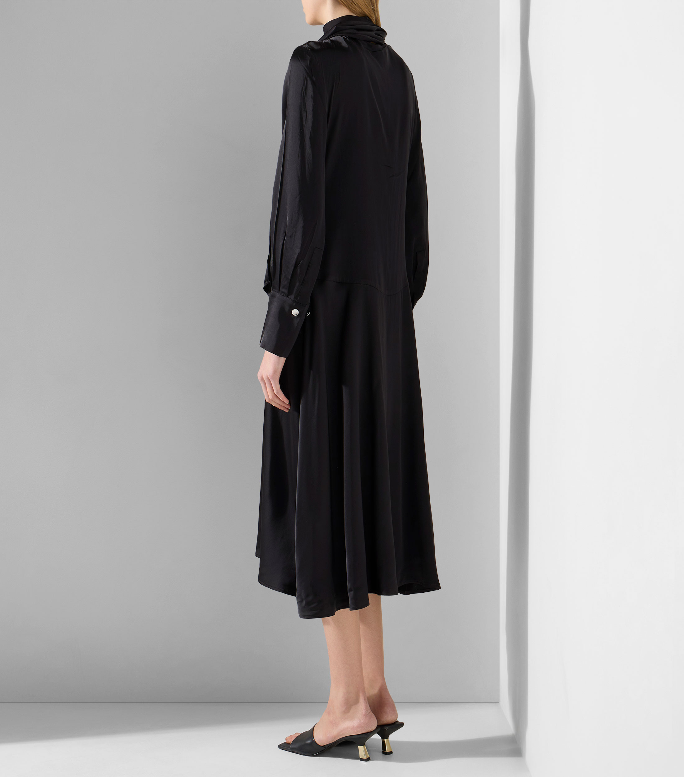 Vestido largo manga larga liso Mujer