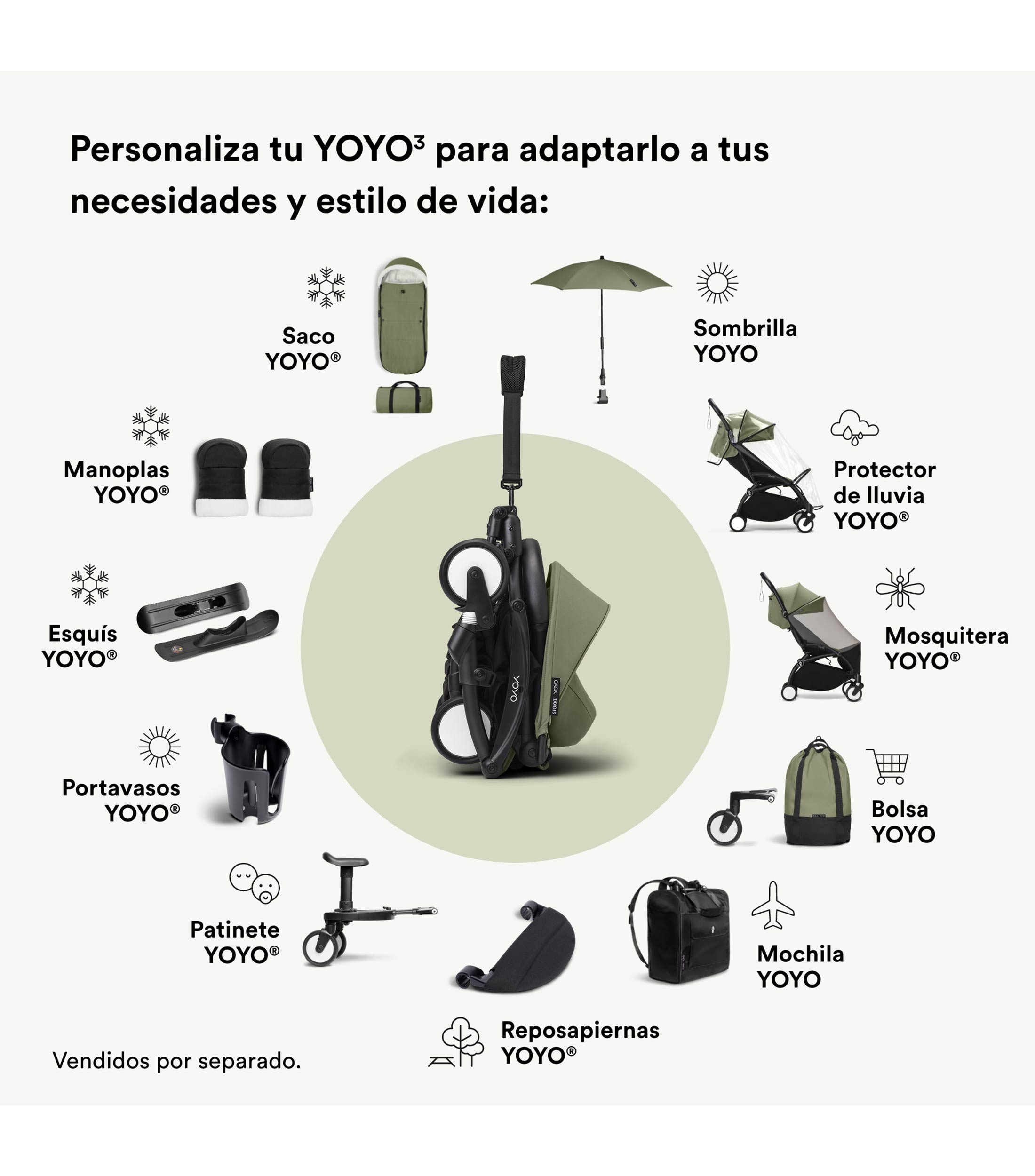 Asiento 6+ Color Pack Stokke YOYO 3, Oliva