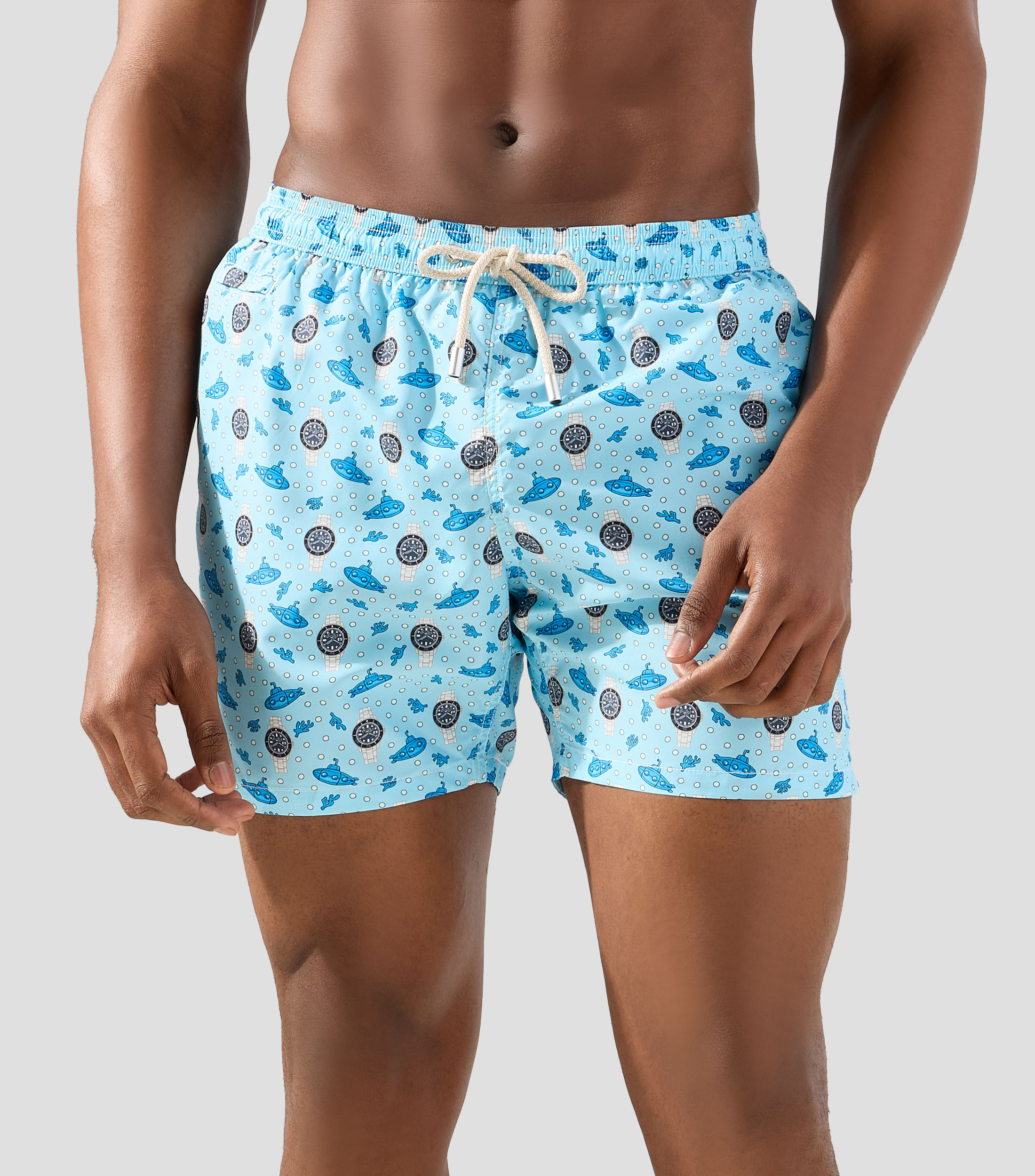 Traje de baño corto con estampado Hombre