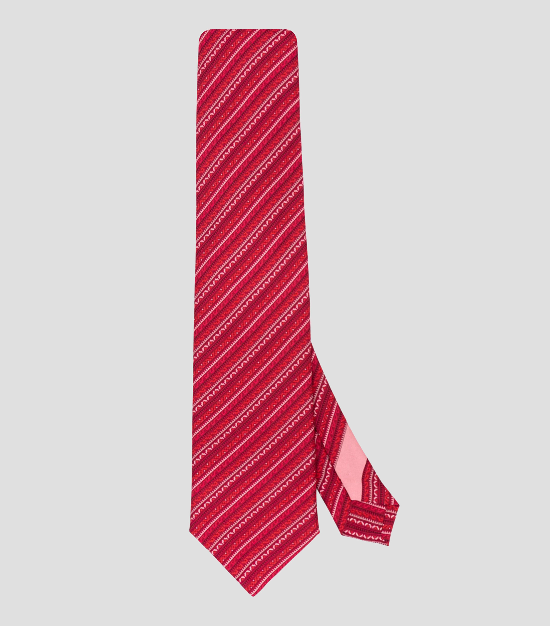 Corbata ancha de seda vino con grecas prehispánicas