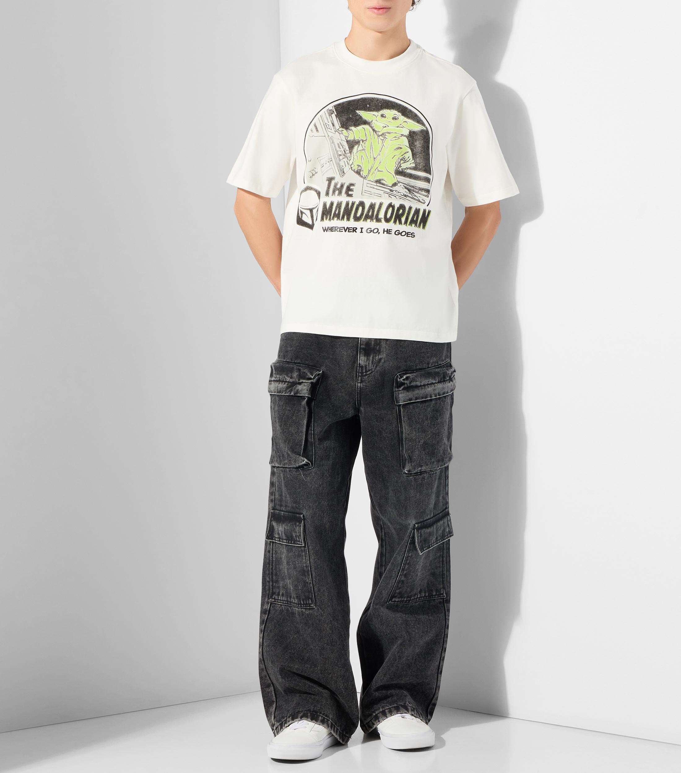 Playera de cuello redondo con manga corta estampada Hombre