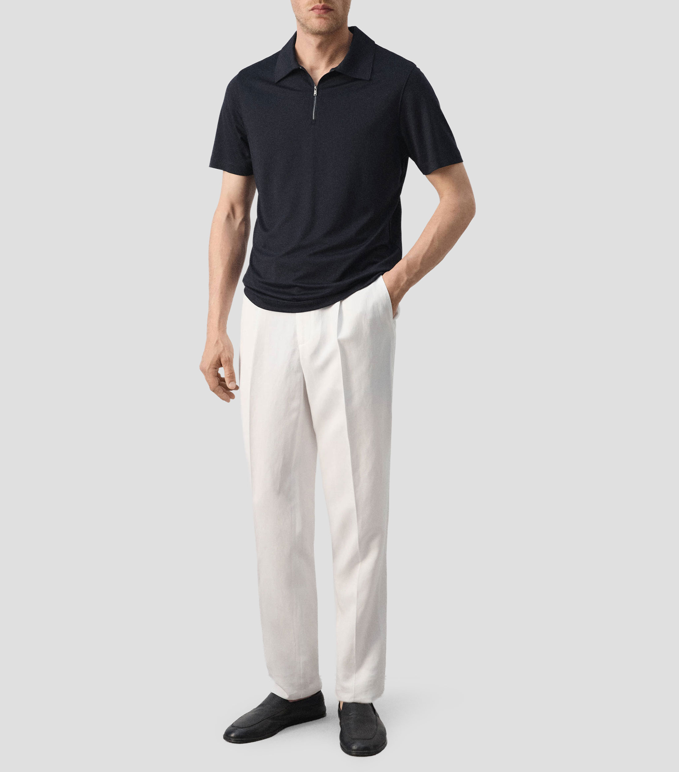 Playera tipo polo manga corta lisa Hombre
