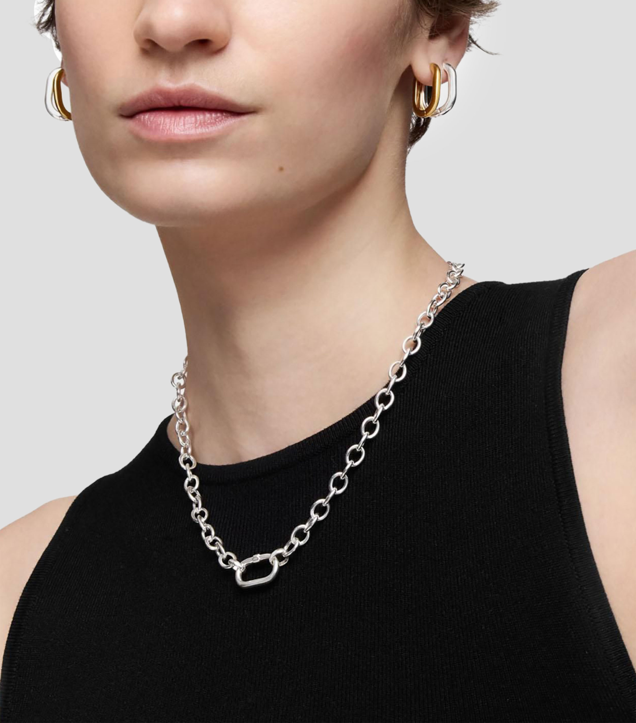 Collar eslabonado en plata de primera ley Mujer
