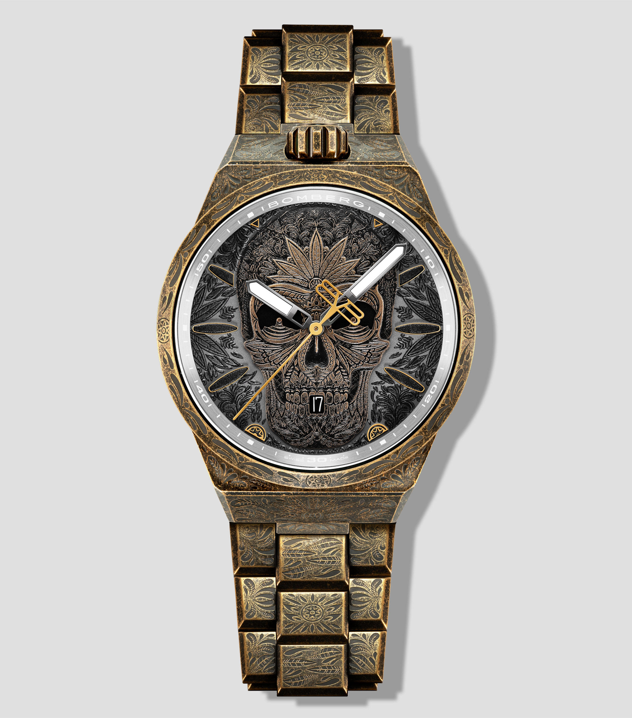 Reloj para Hombre Holbox Skull Casual Bronce