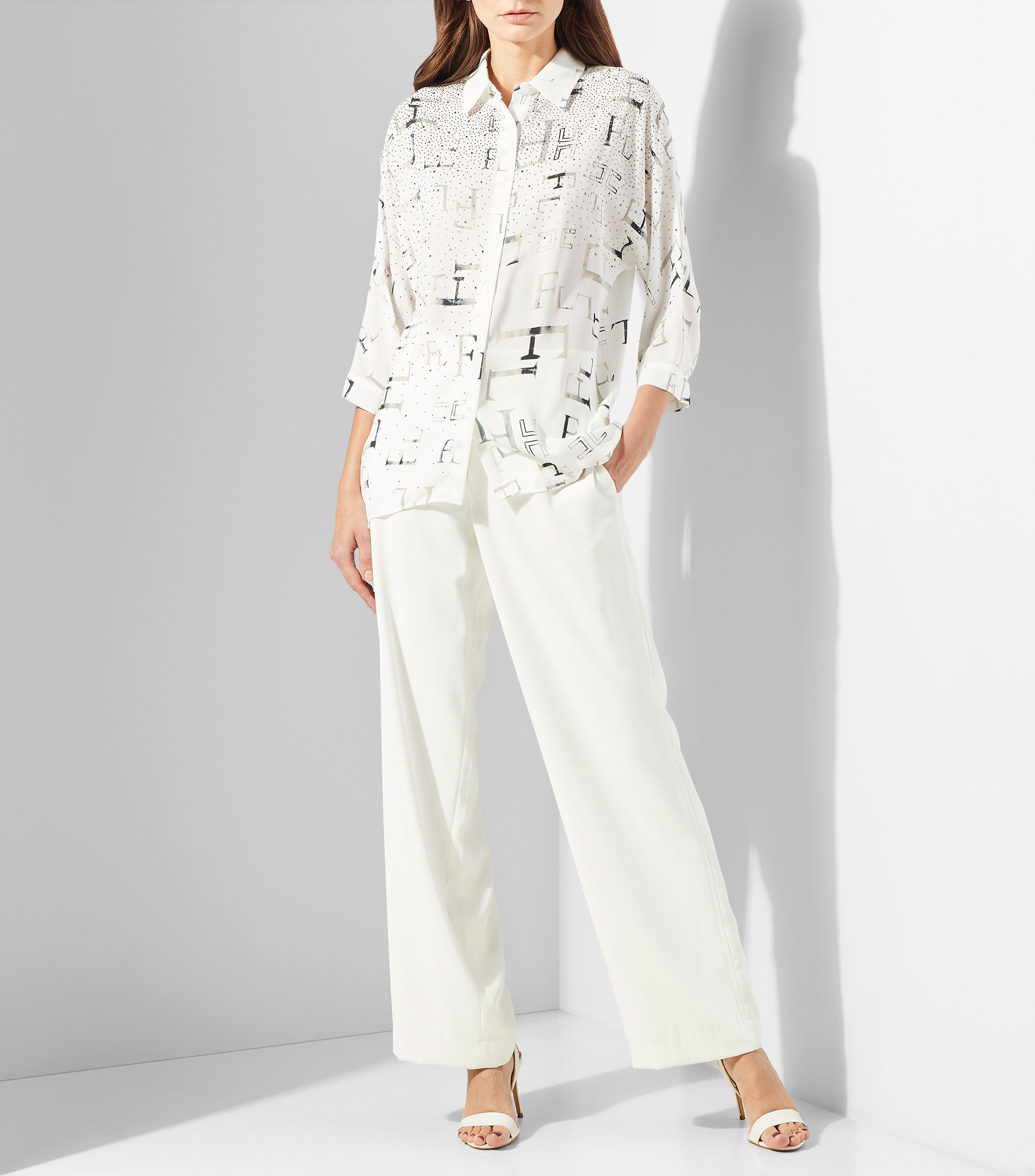 Camisa con estampado manga 3/4 Mujer