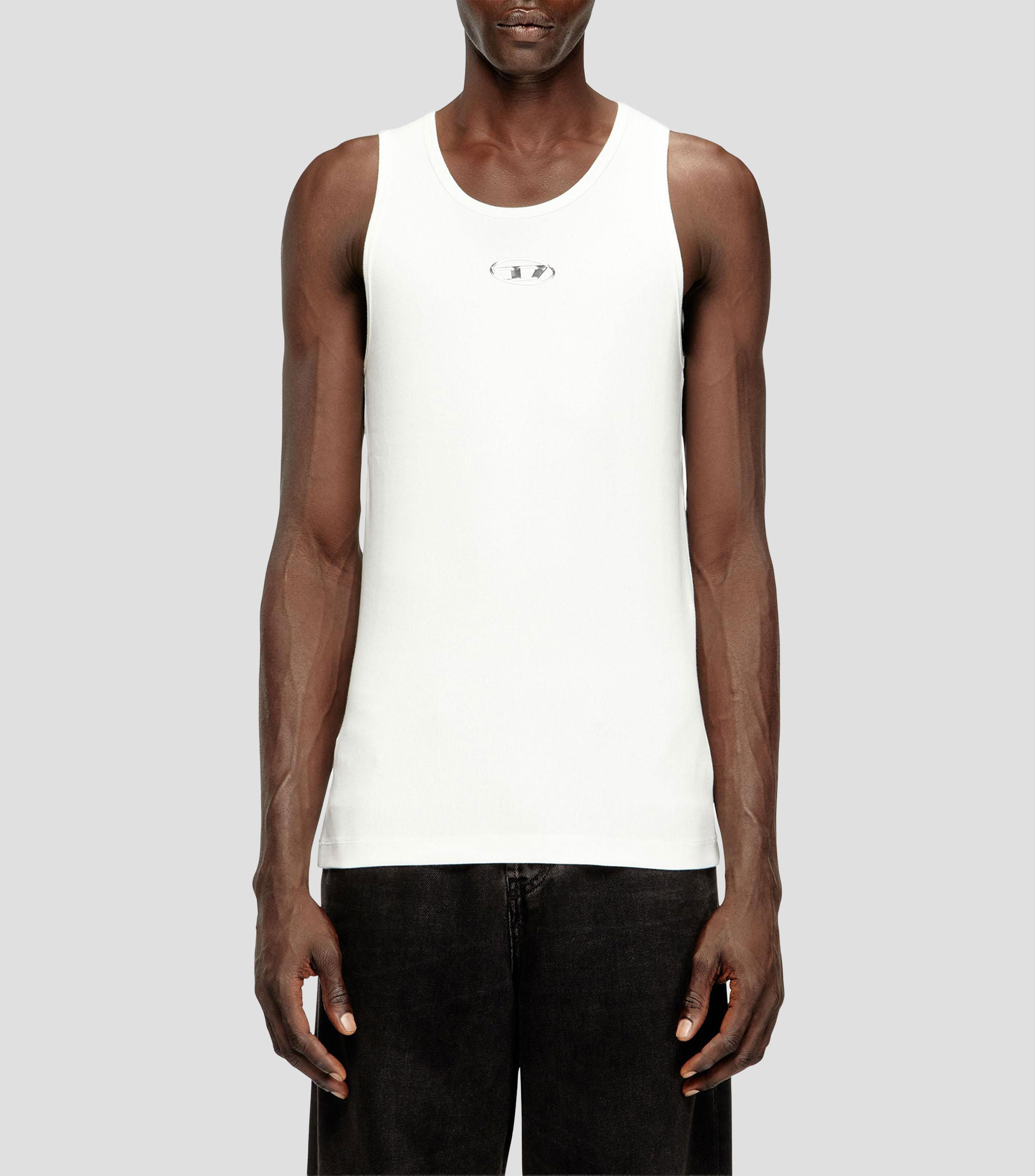 Playera cuello redondo sin mangas liso Hombre