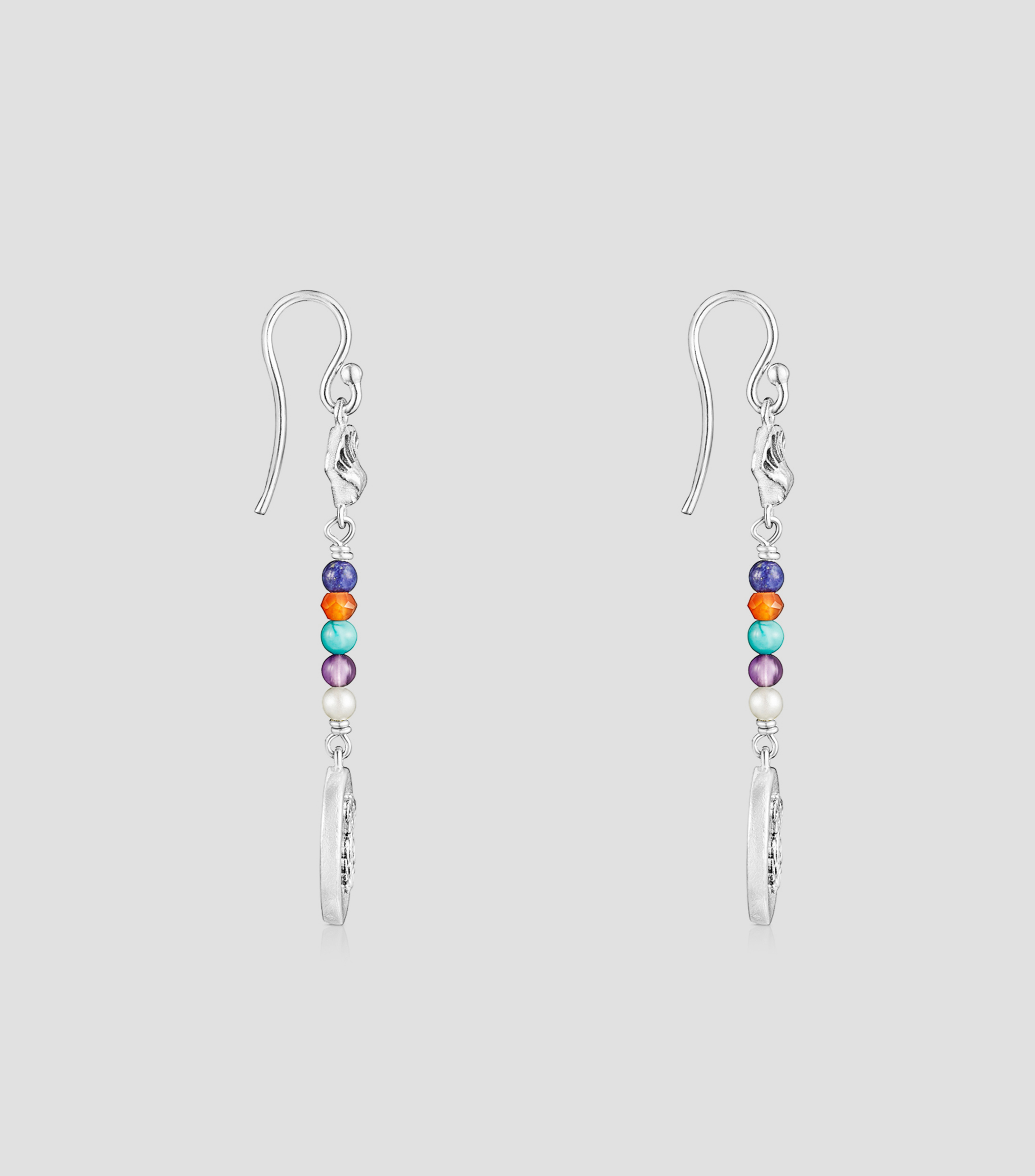 Pendientes en plata con gemas Oceaan Mujer