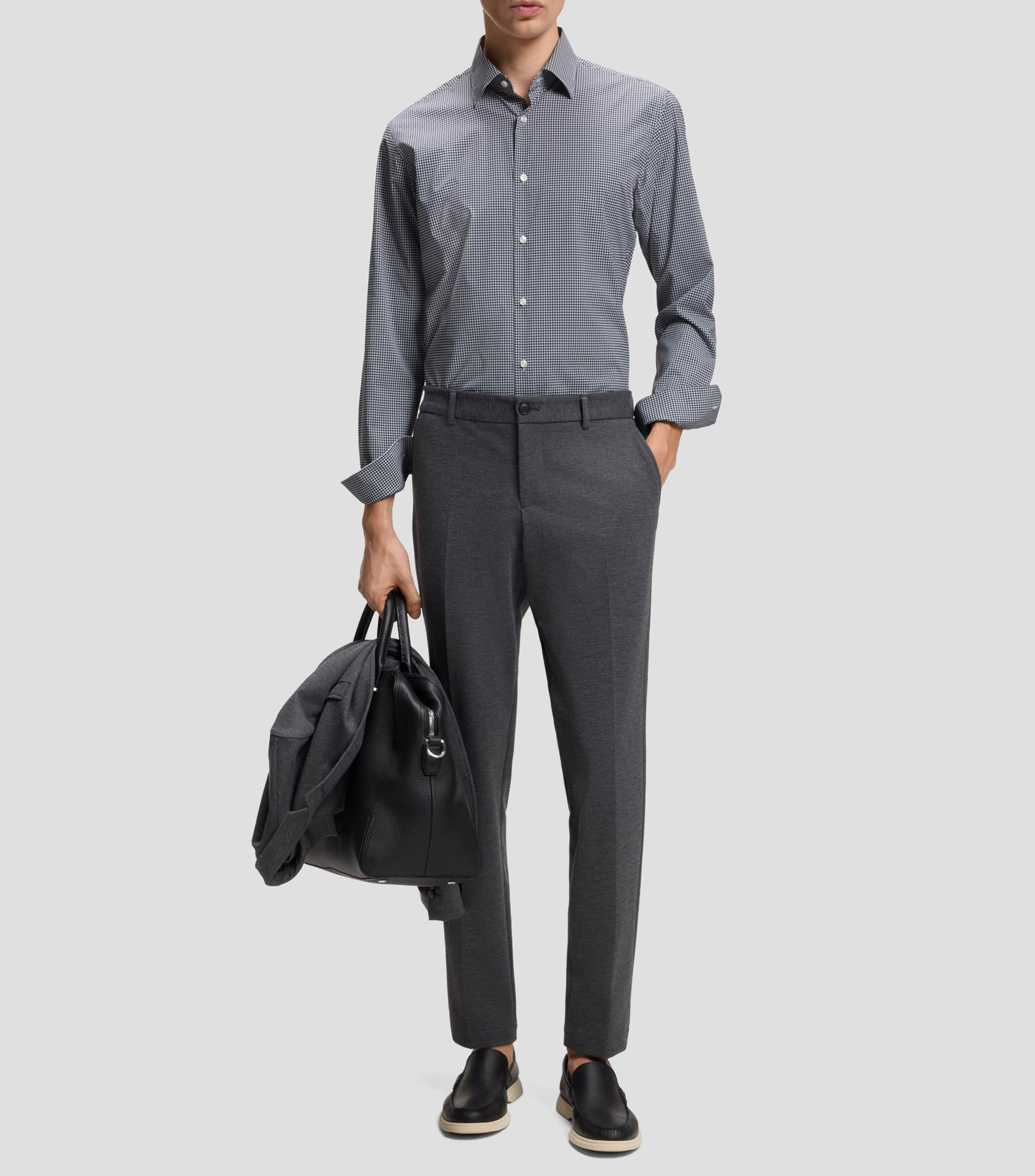 Camisa BOSS regular fit en tejido elástico técnico a cuadros Hombre