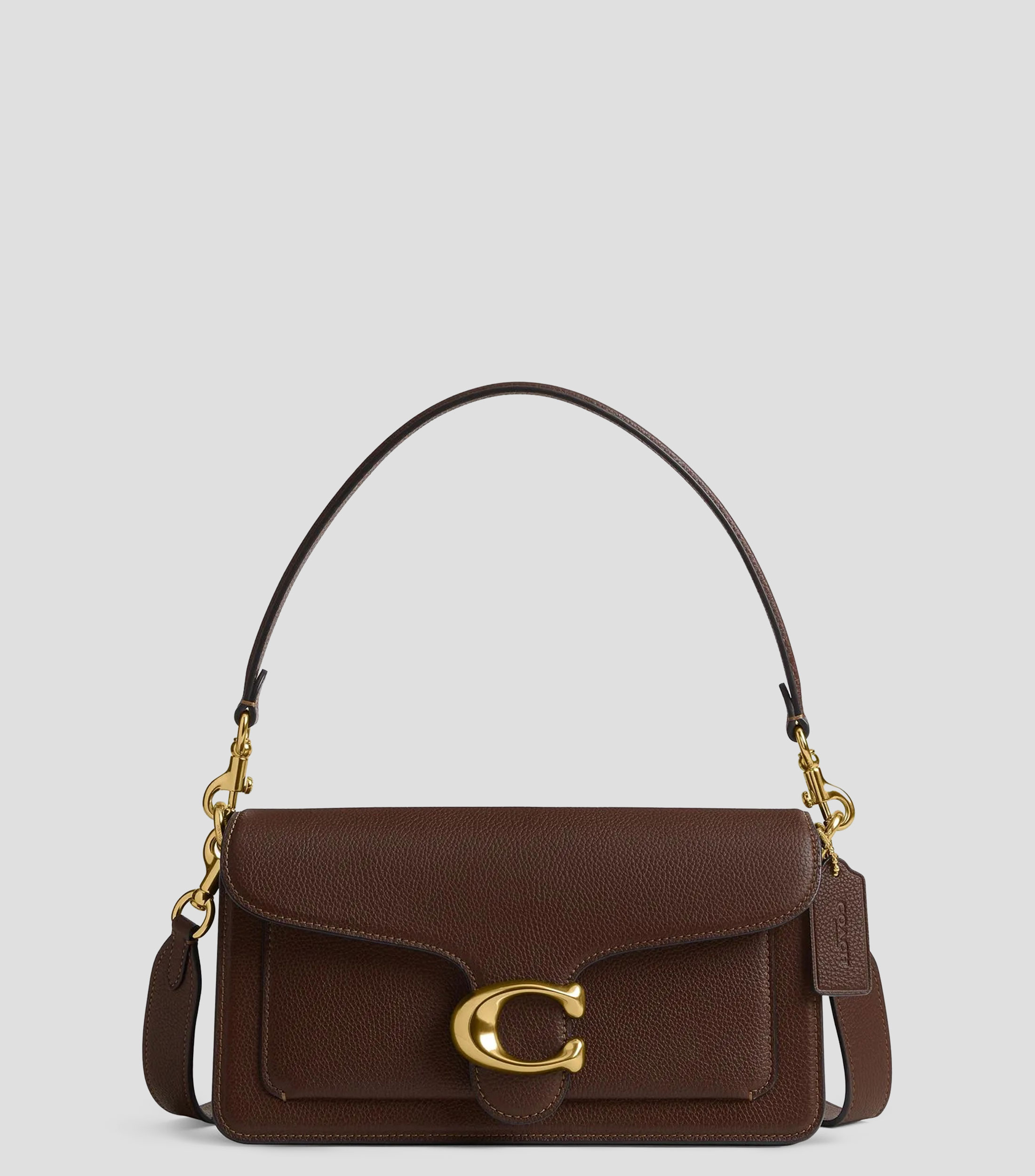 Bolsa shoulder café en piel Tabby granulada Mujer
