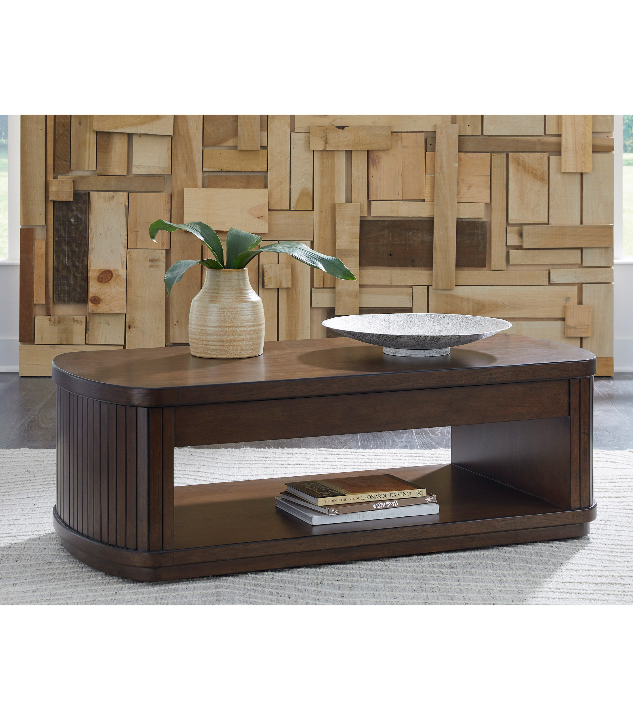 Mesa de centro con rueditas en madera