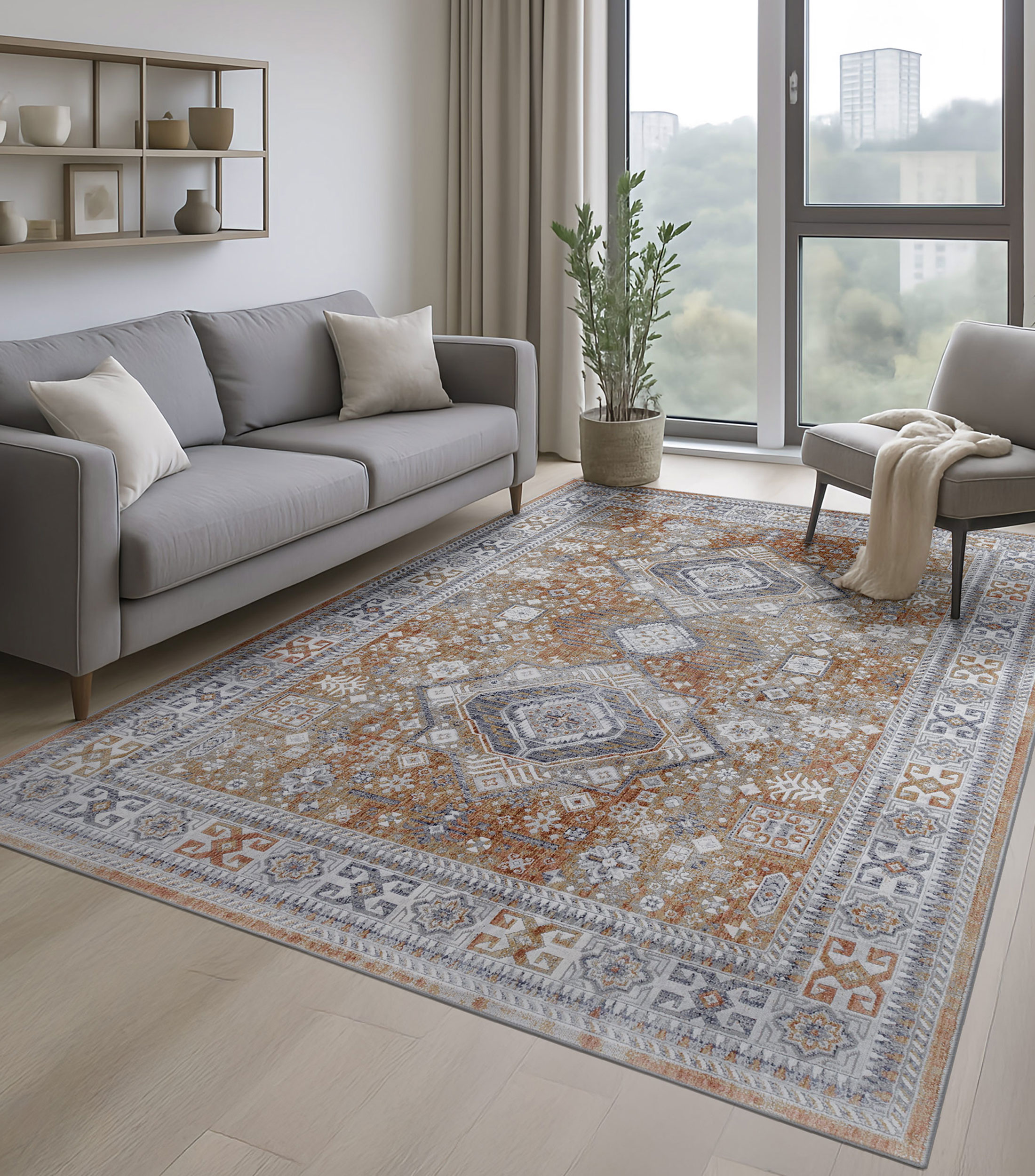 Tapete decorativo Syros en poliéster 180 x 120 cm