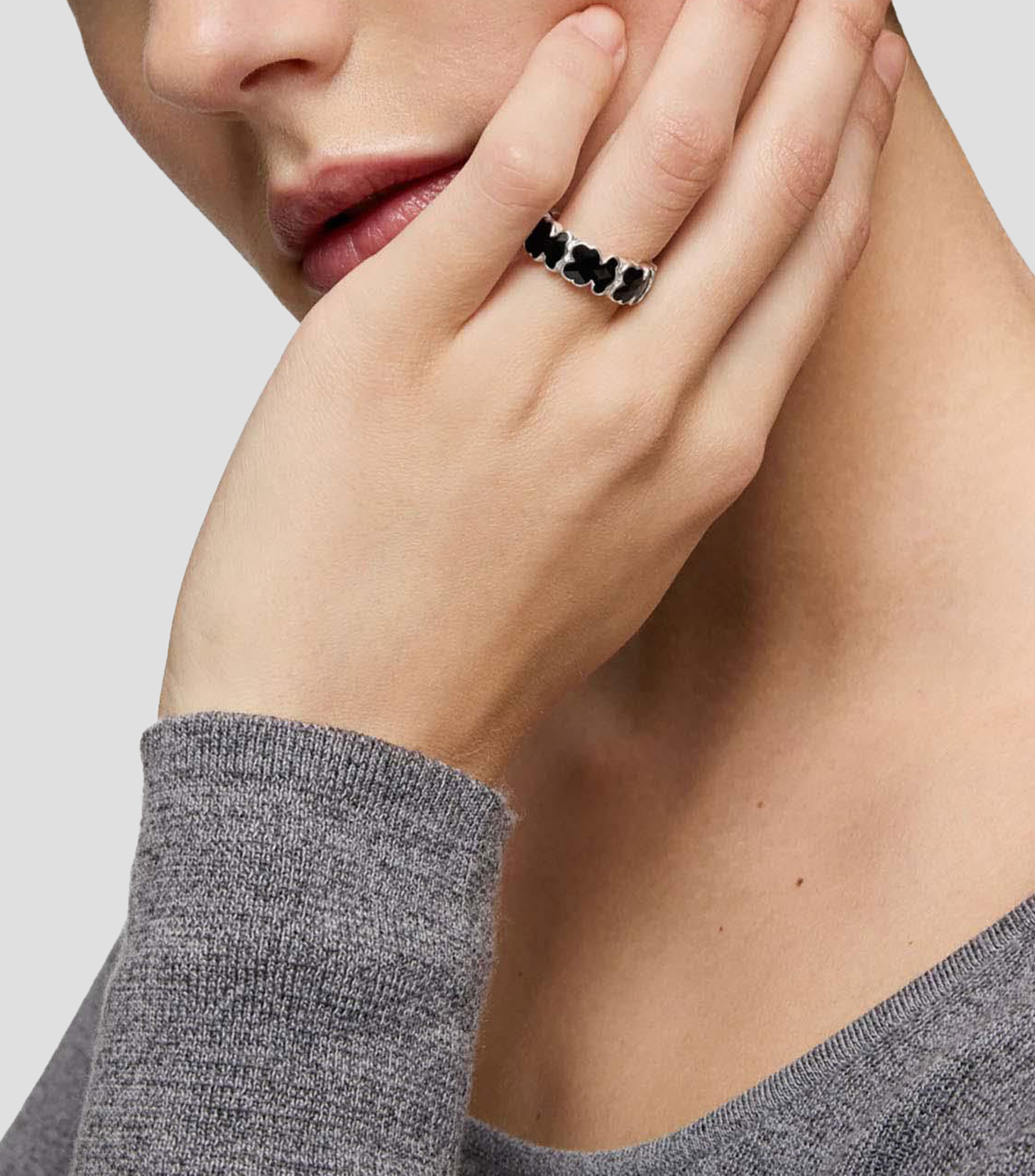 Anillo en plata Icon Color con ónix Mujer