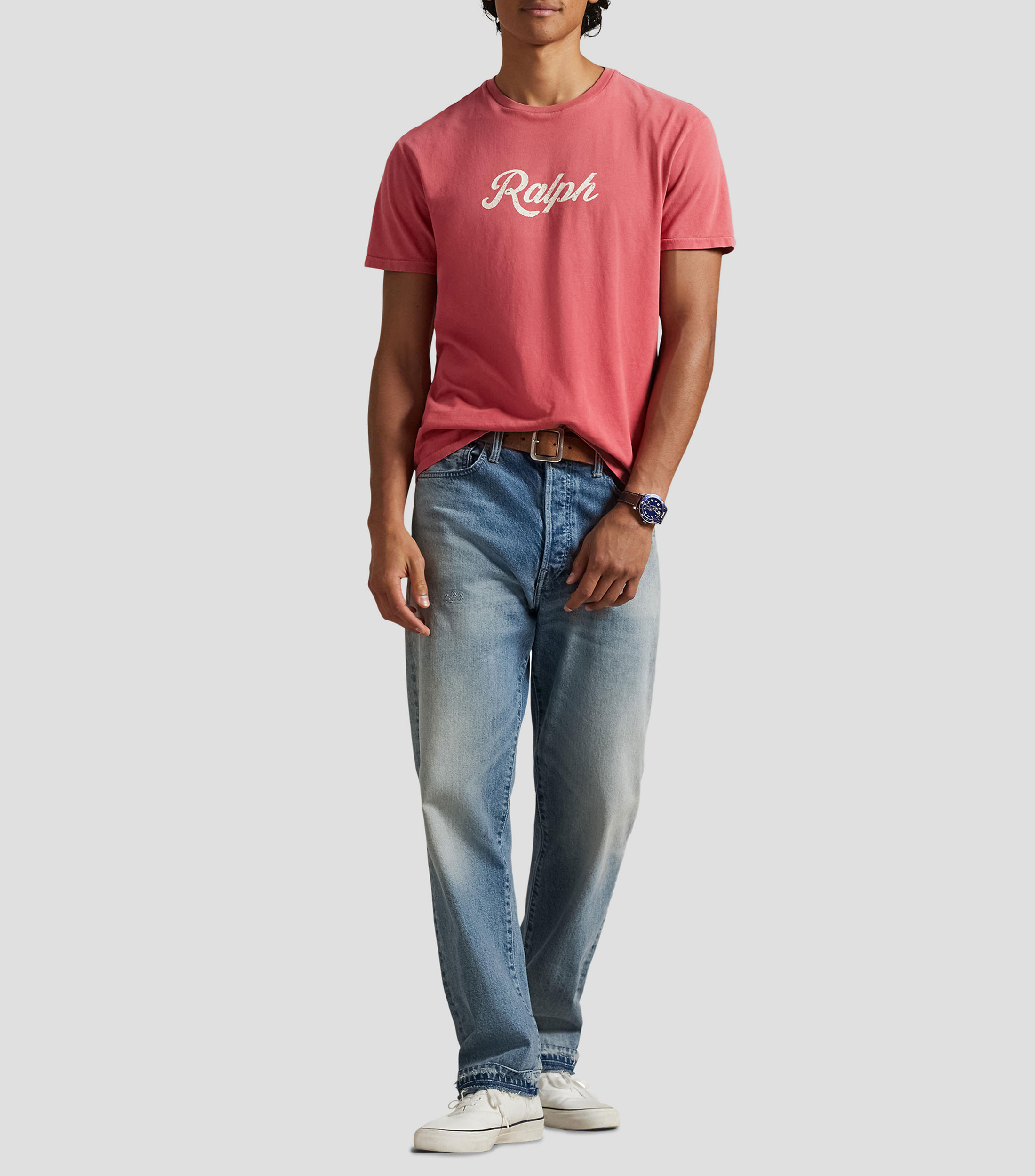 Playera cuello redondo manga corta estampada Hombre