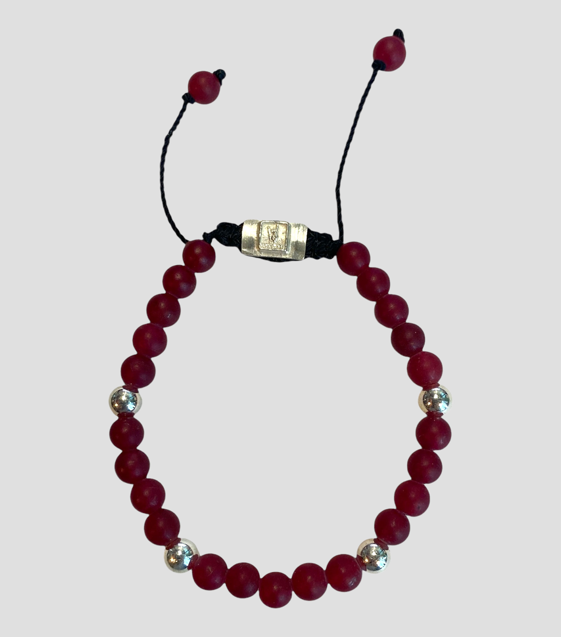 Pulsera con esferas de granate rojo Hombre