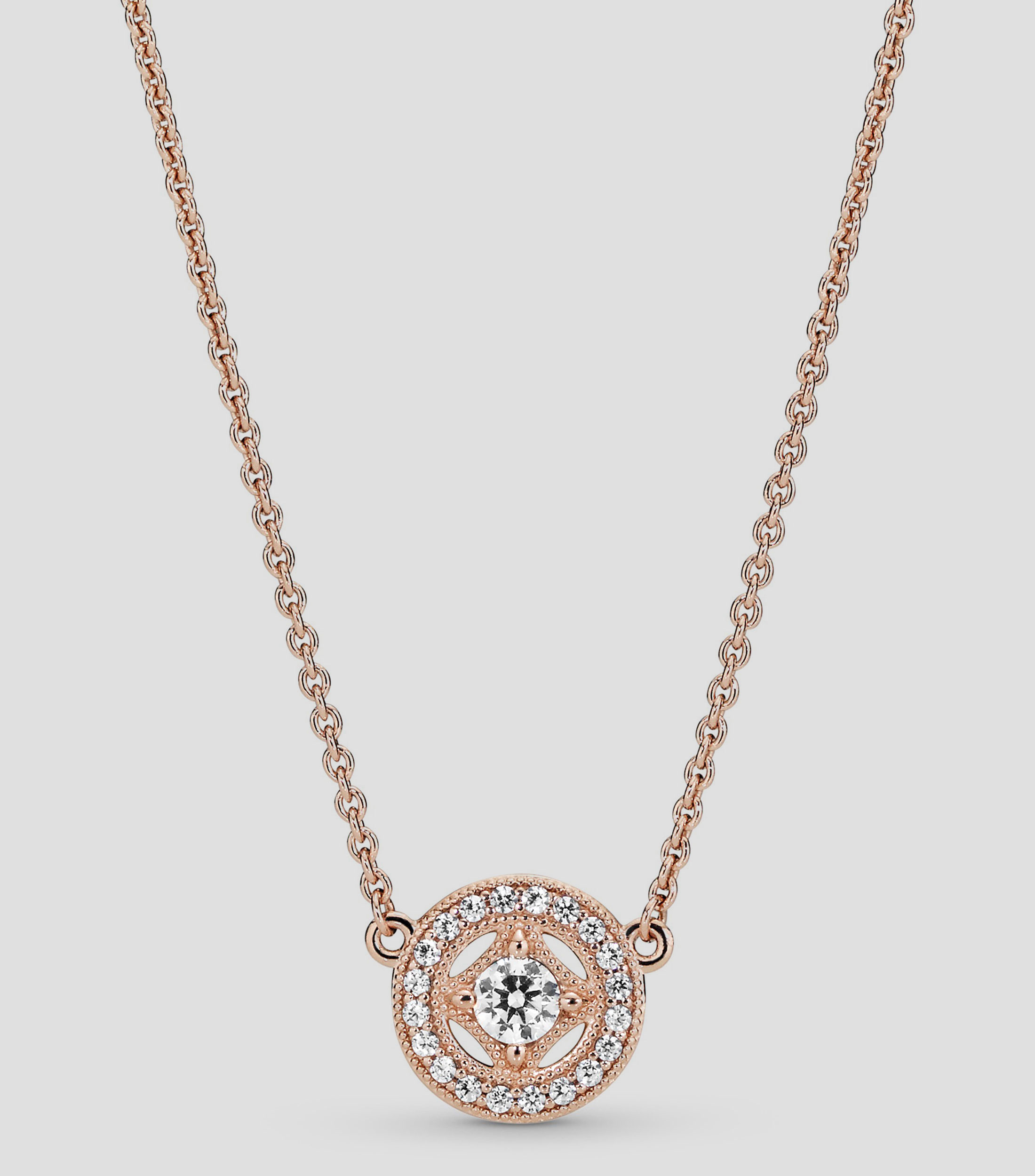 Collar en plata de eslabones con zirconias cúbicas Mujer