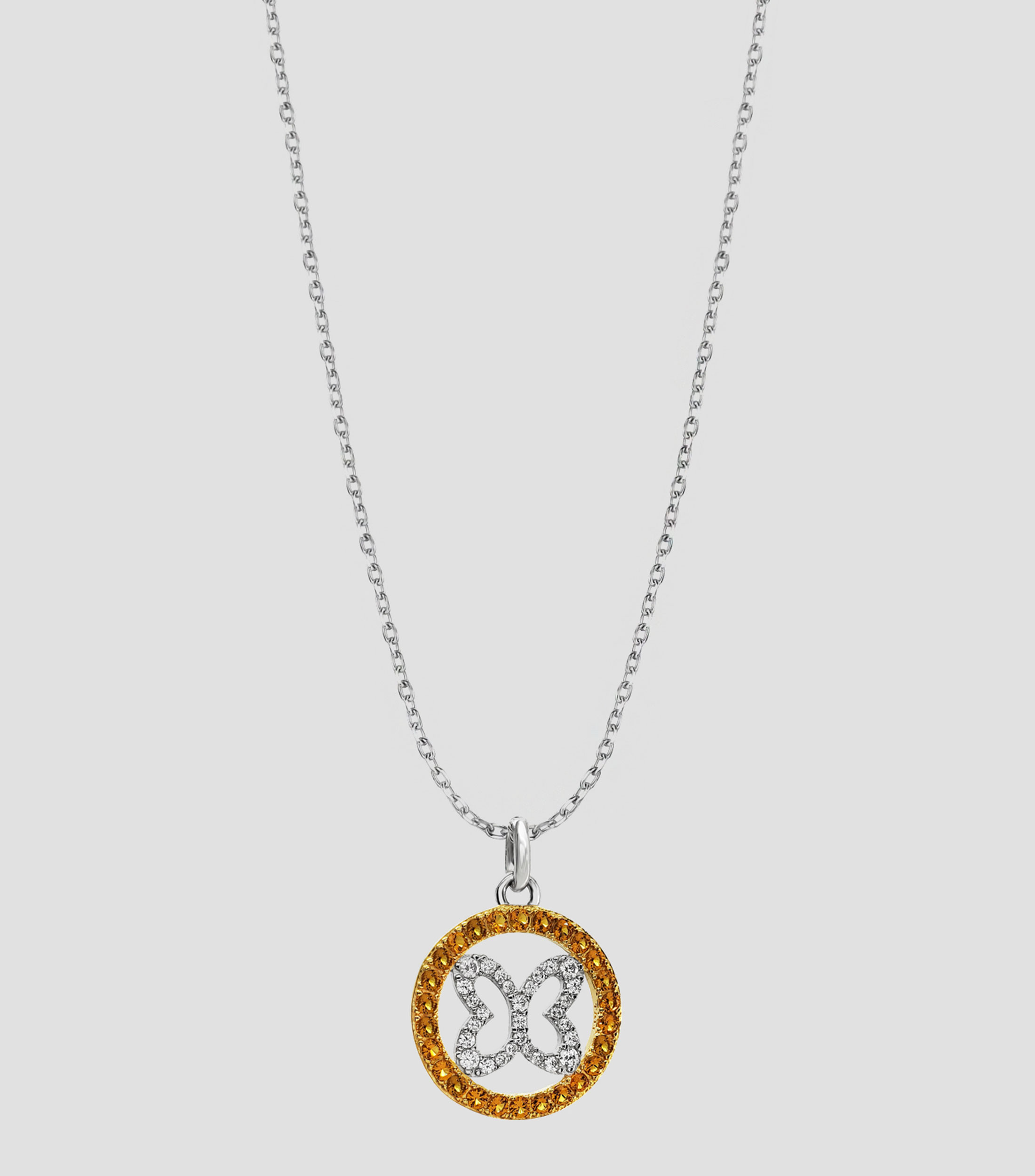 Dije de mariposa en plata con zirconias Mujer