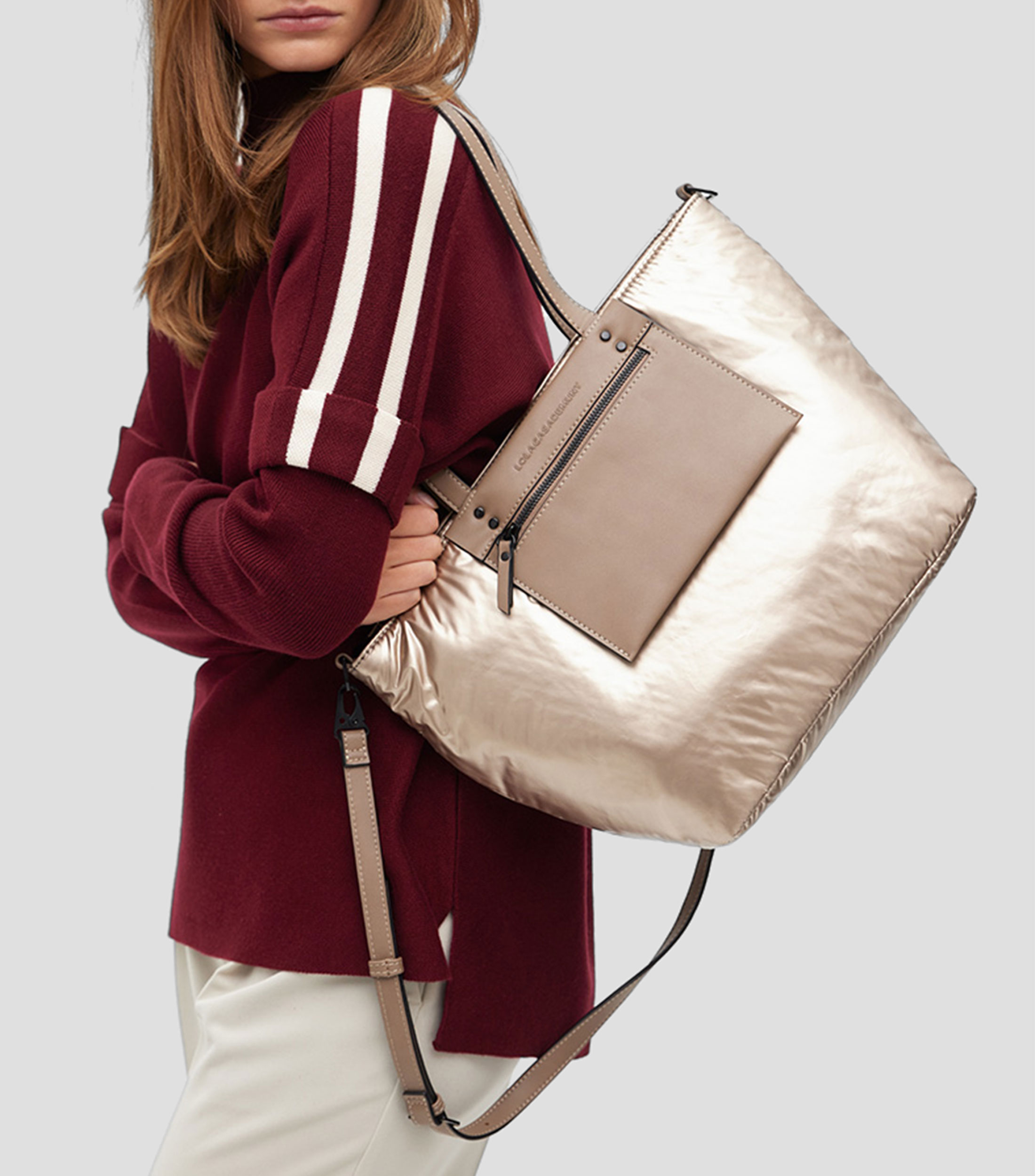 Bolsa tote café lisa Mujer