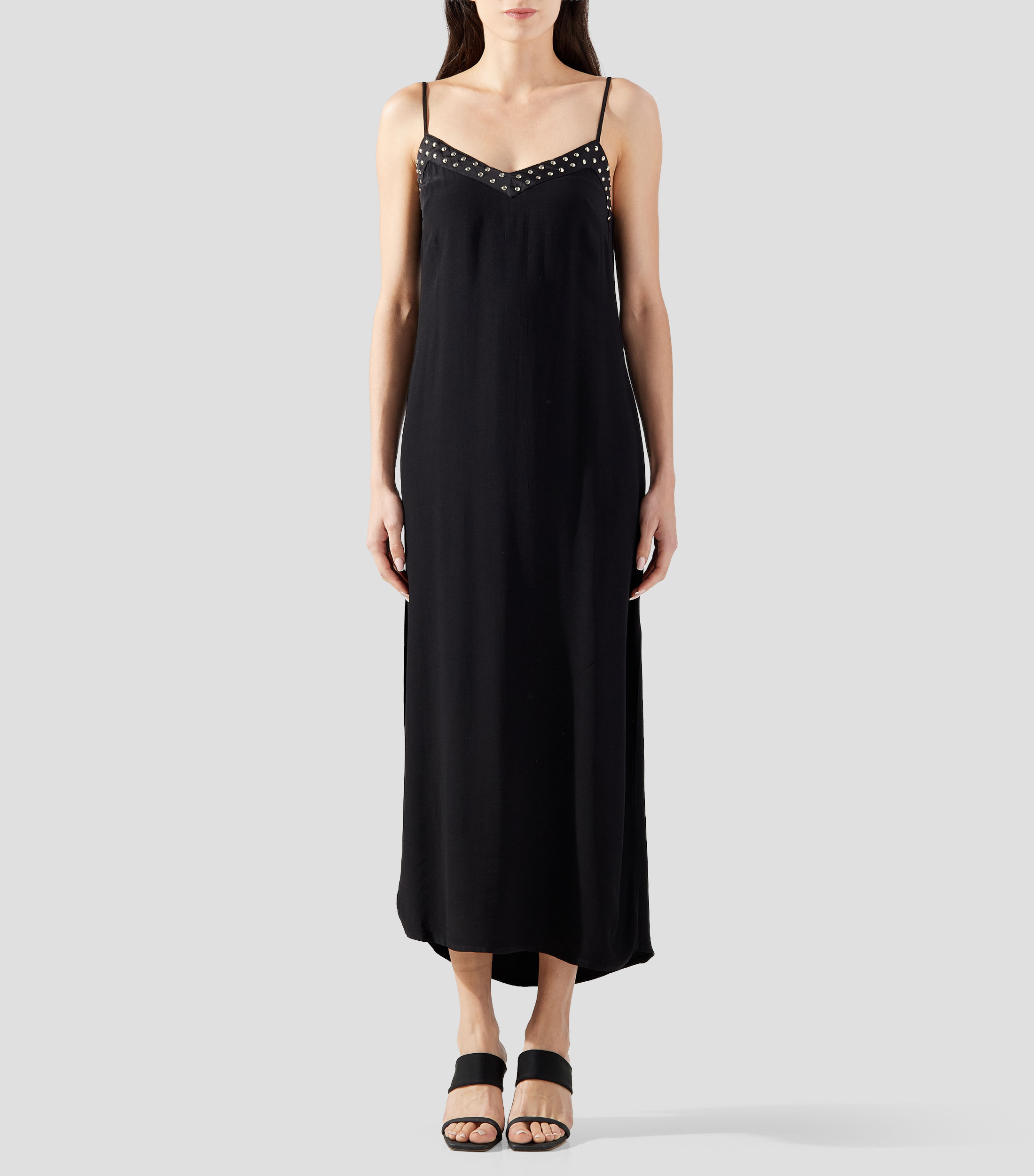 Vestido largo liso Mujer