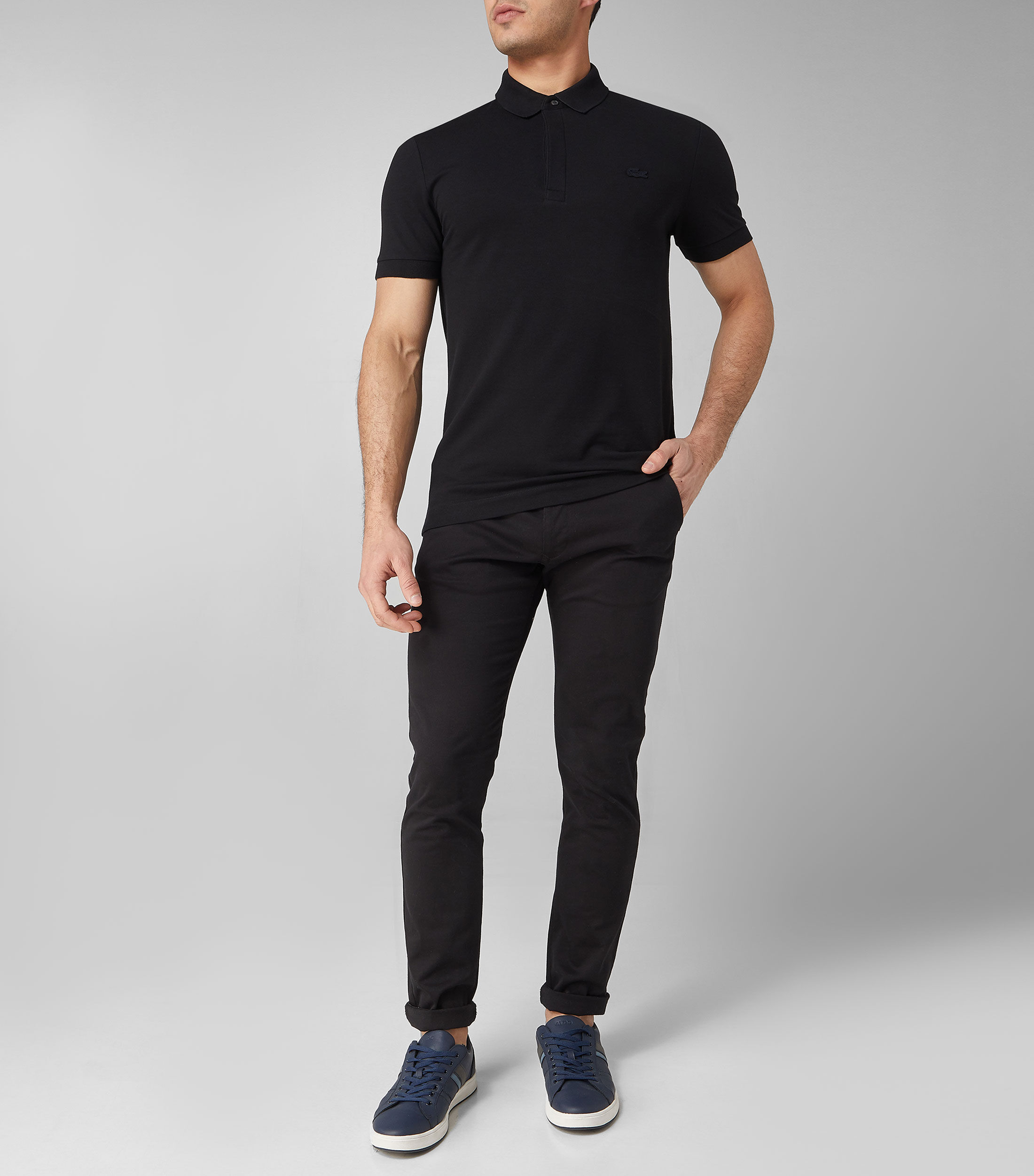 Playera tipo polo manga corta lisa Hombre