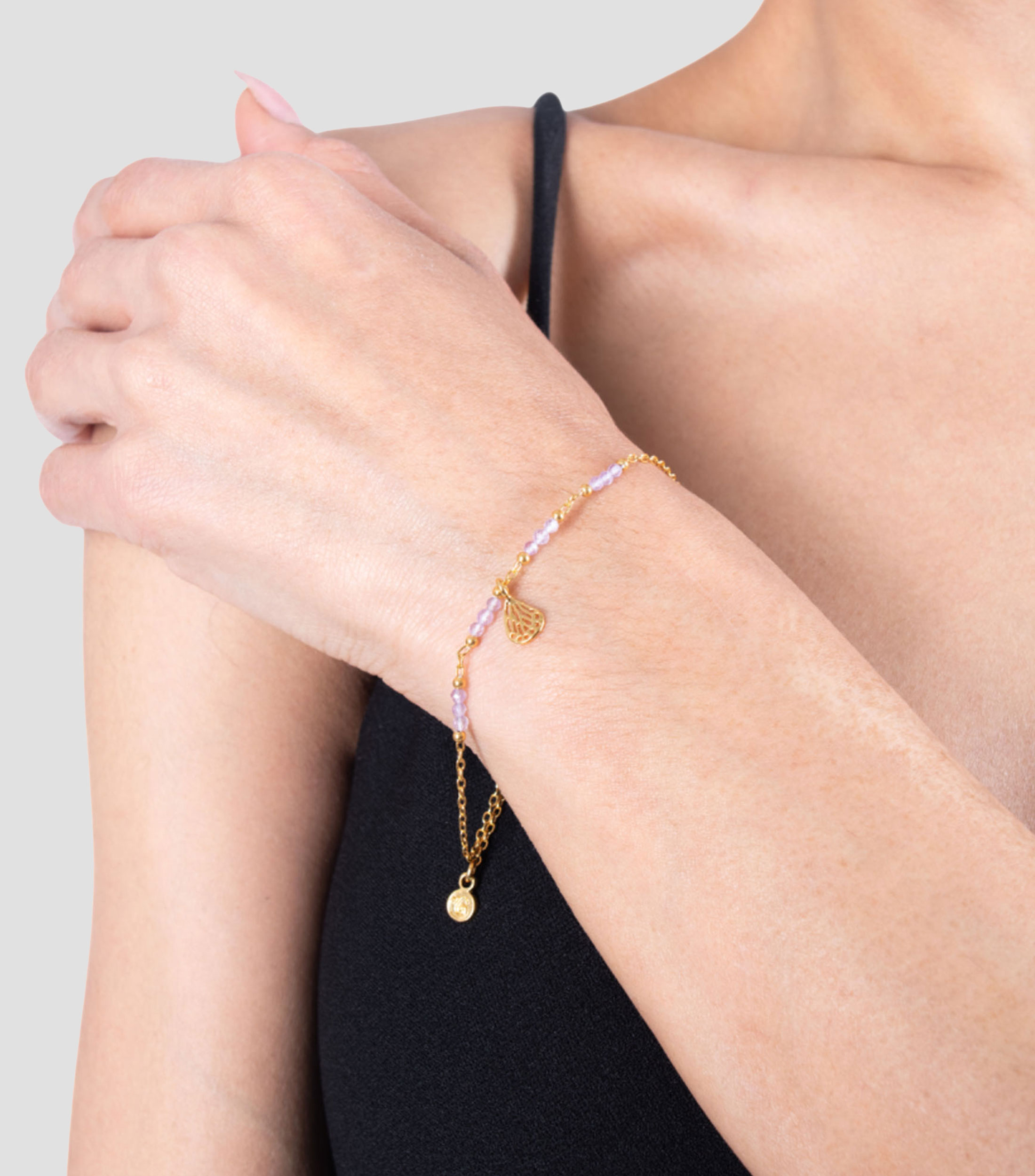 Brazalete con Amatista Mujer
