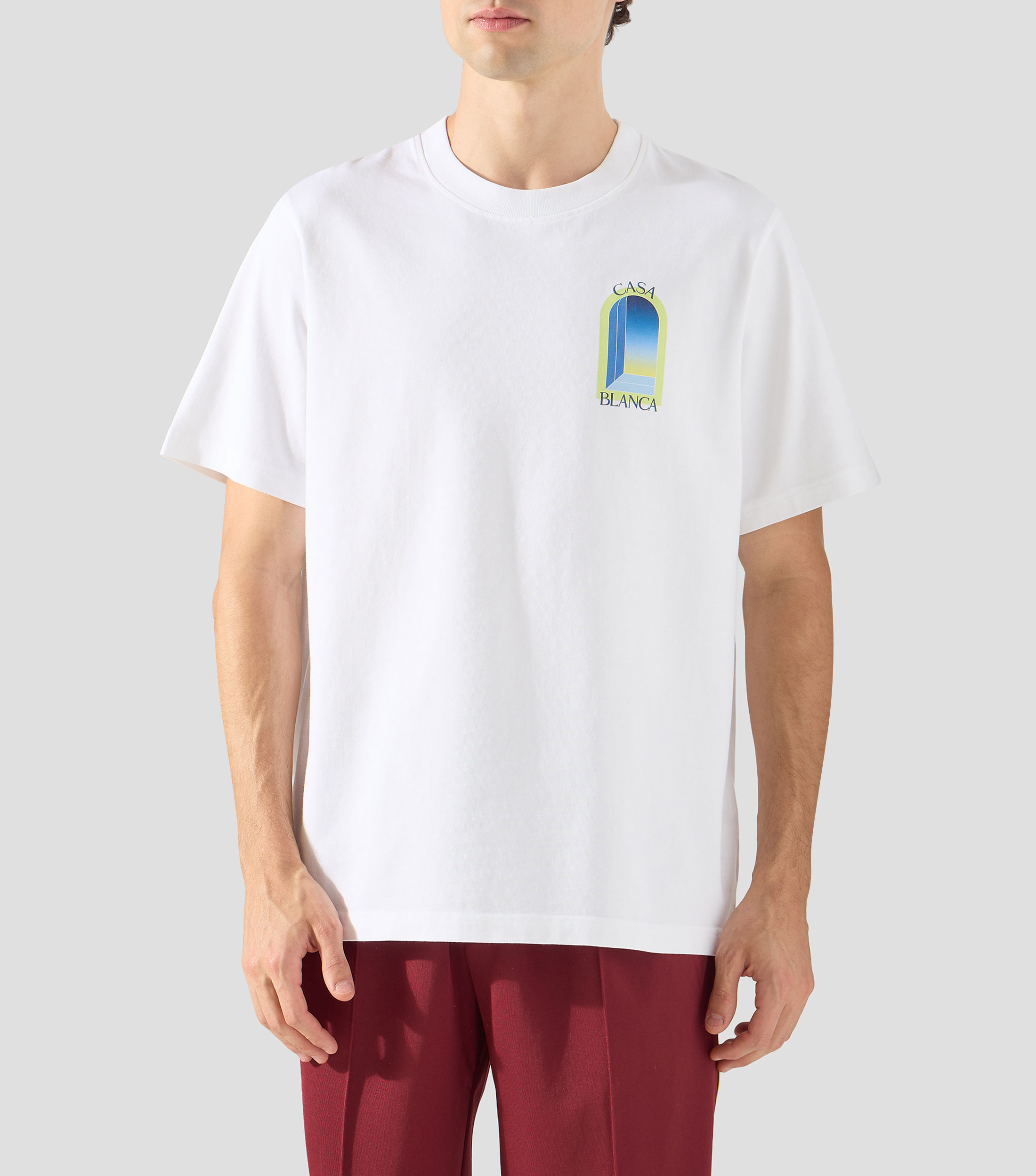 Playera de cuello redondo con manga corta estampada Hombre