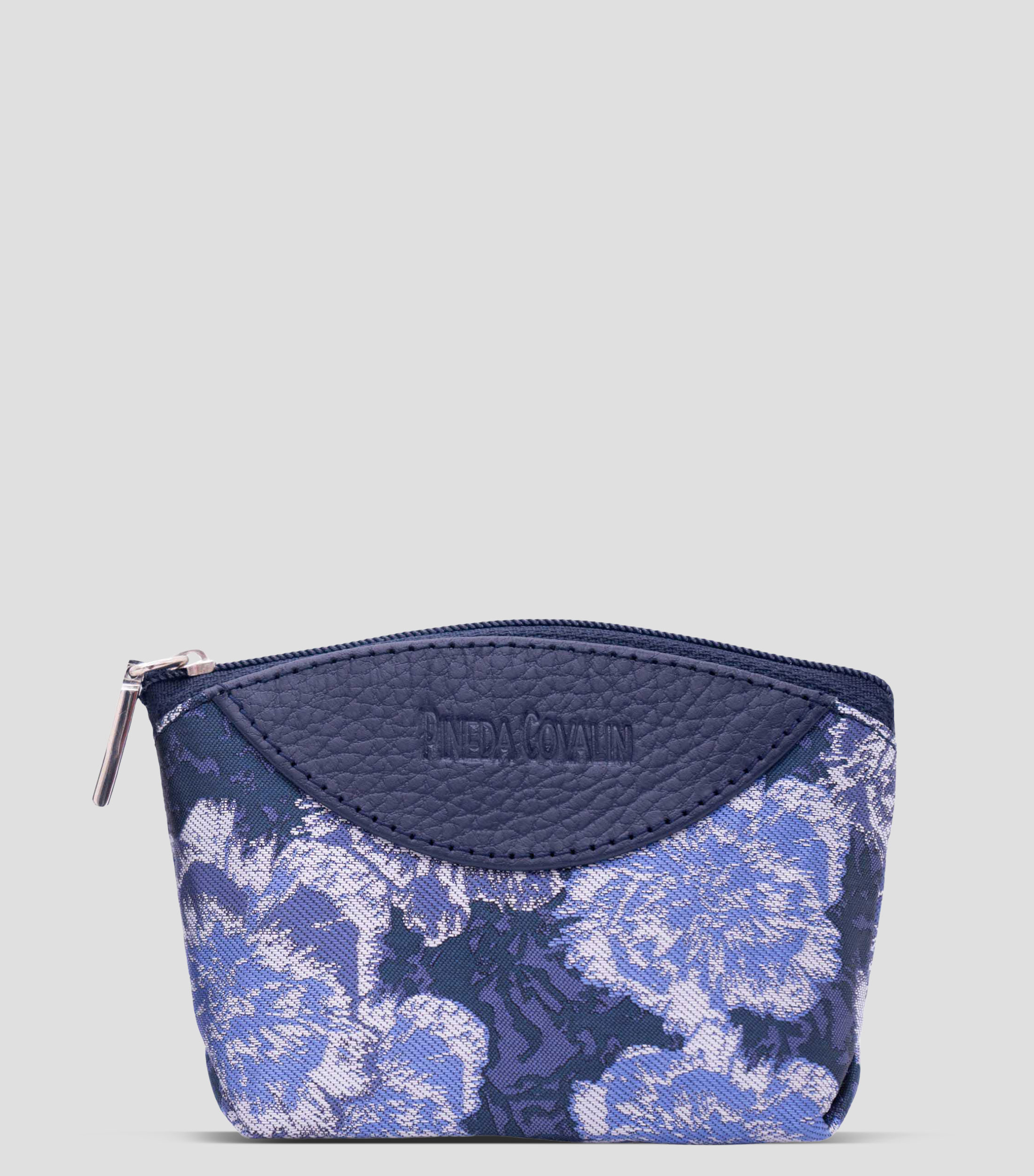 Monedero azul marino Cempasúchil estampado Mujer