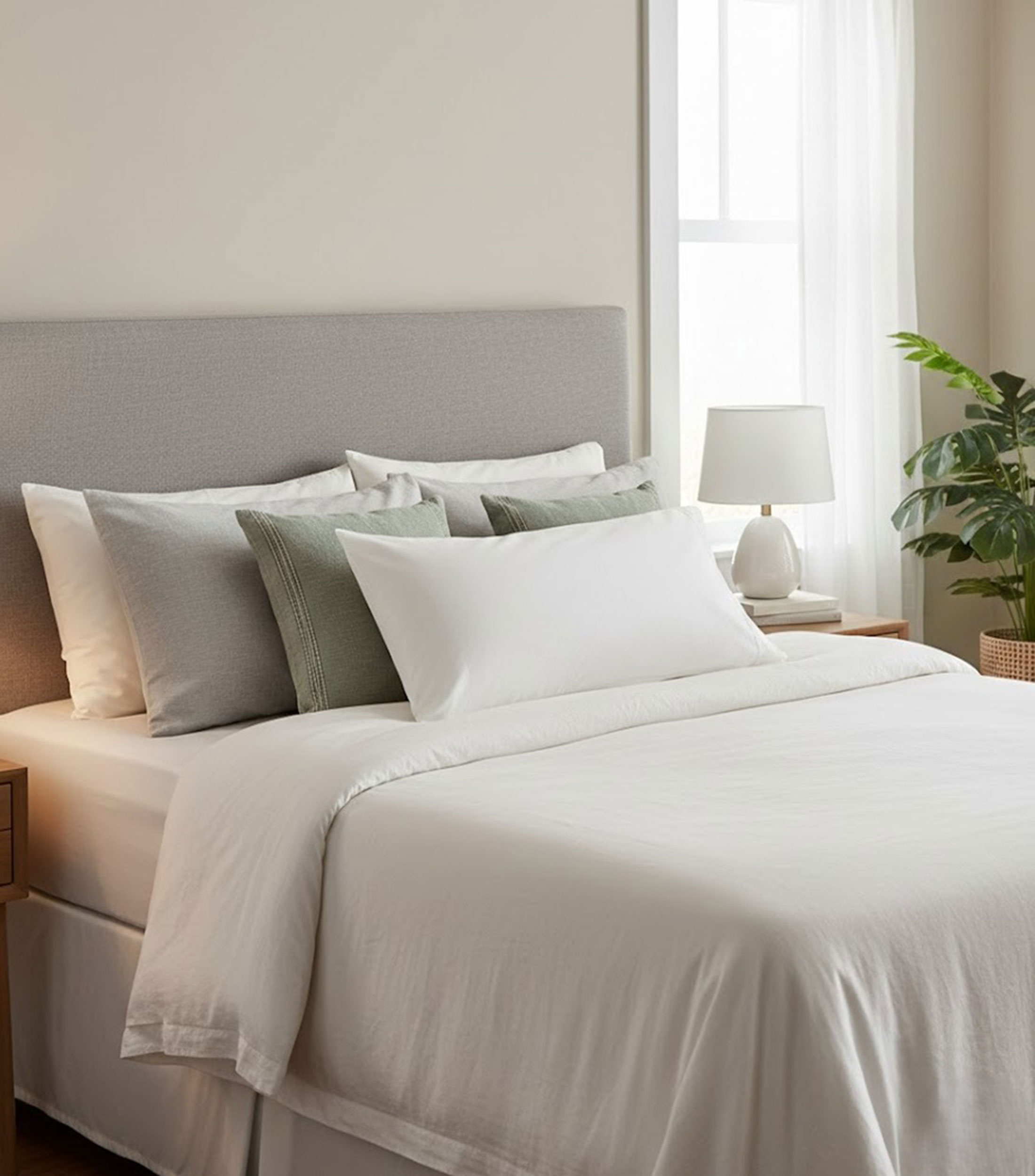 Funda para Almohada King Size Satín Blanco