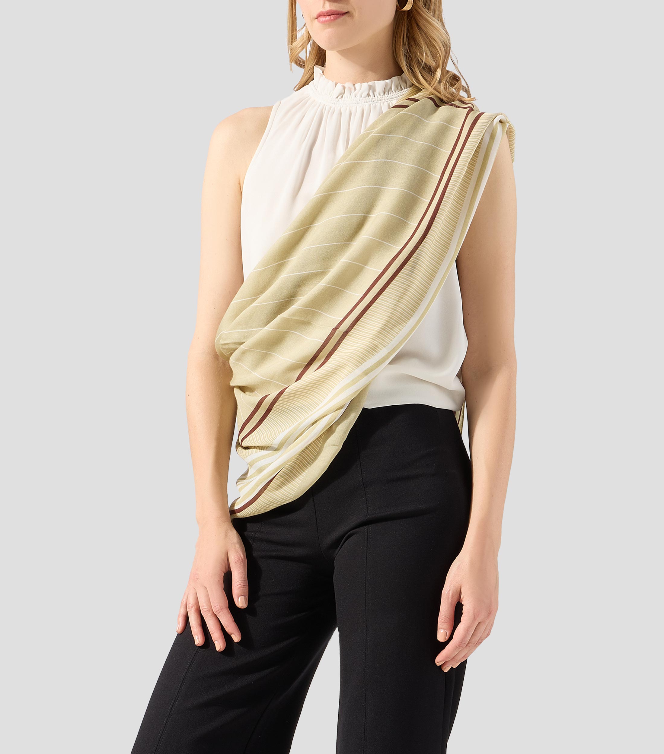 Mascada verde estampada Mujer