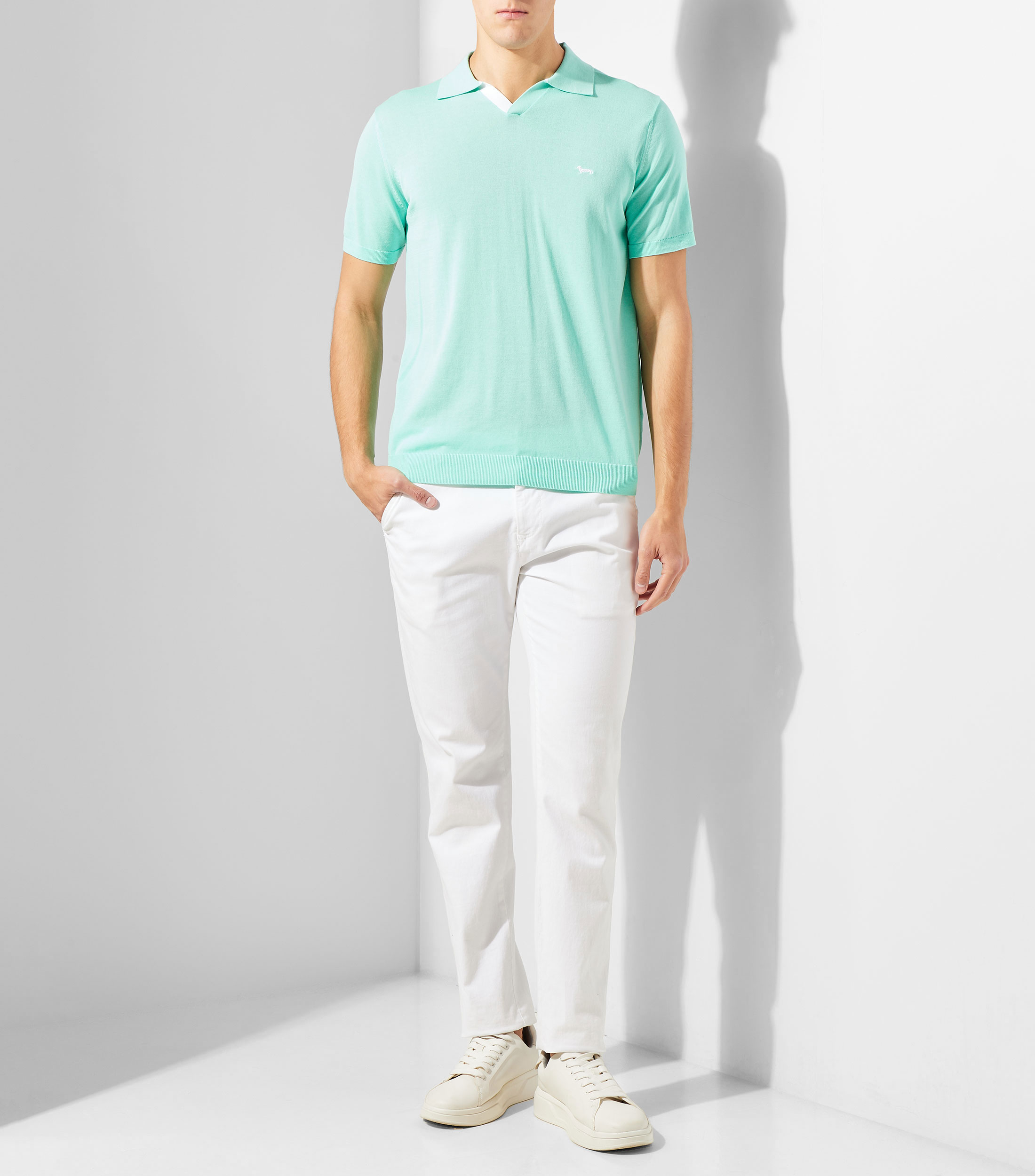 Playera polo manga corta lisa Hombre