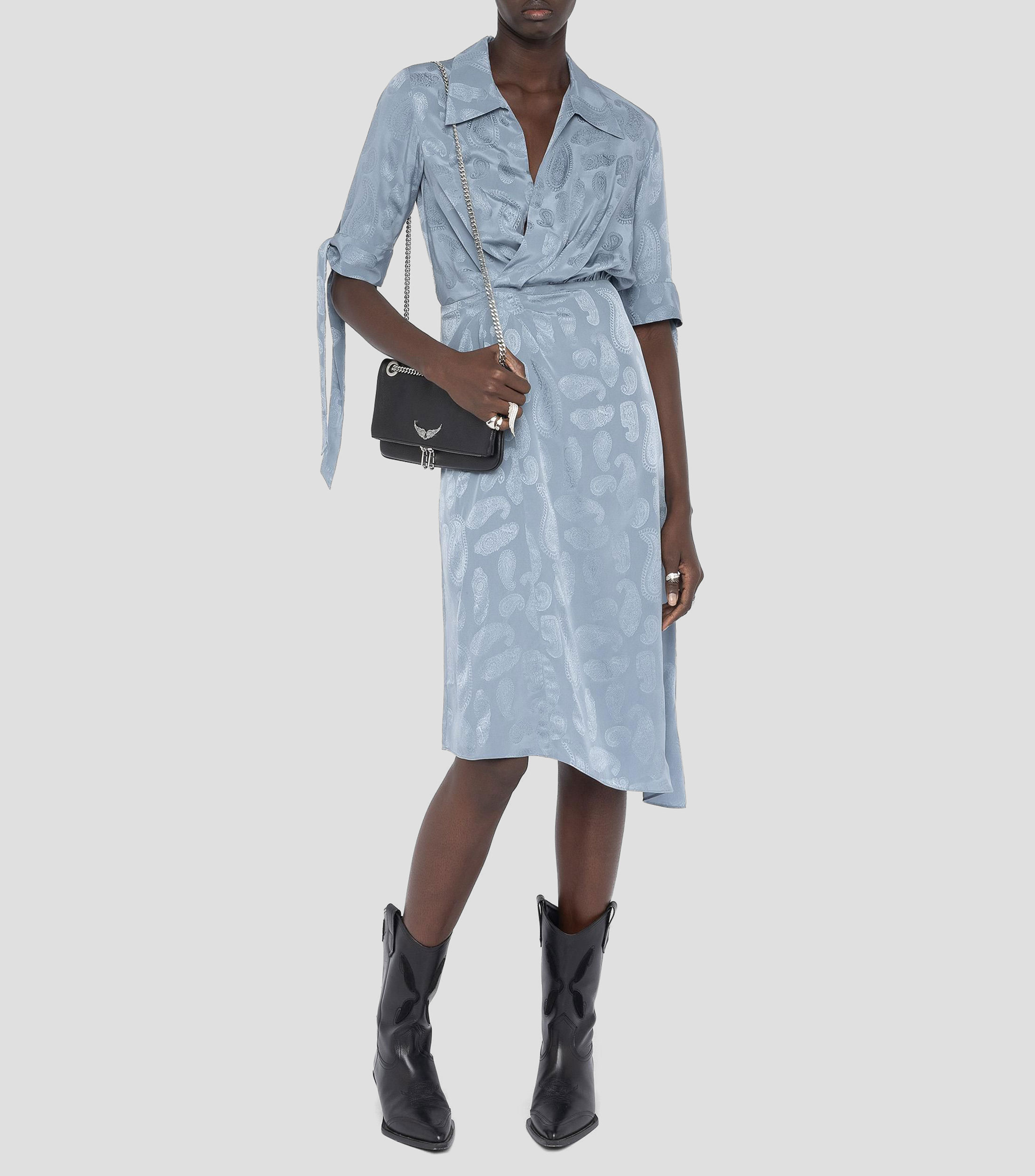 Vestido midi manga corta fantasía Mujer