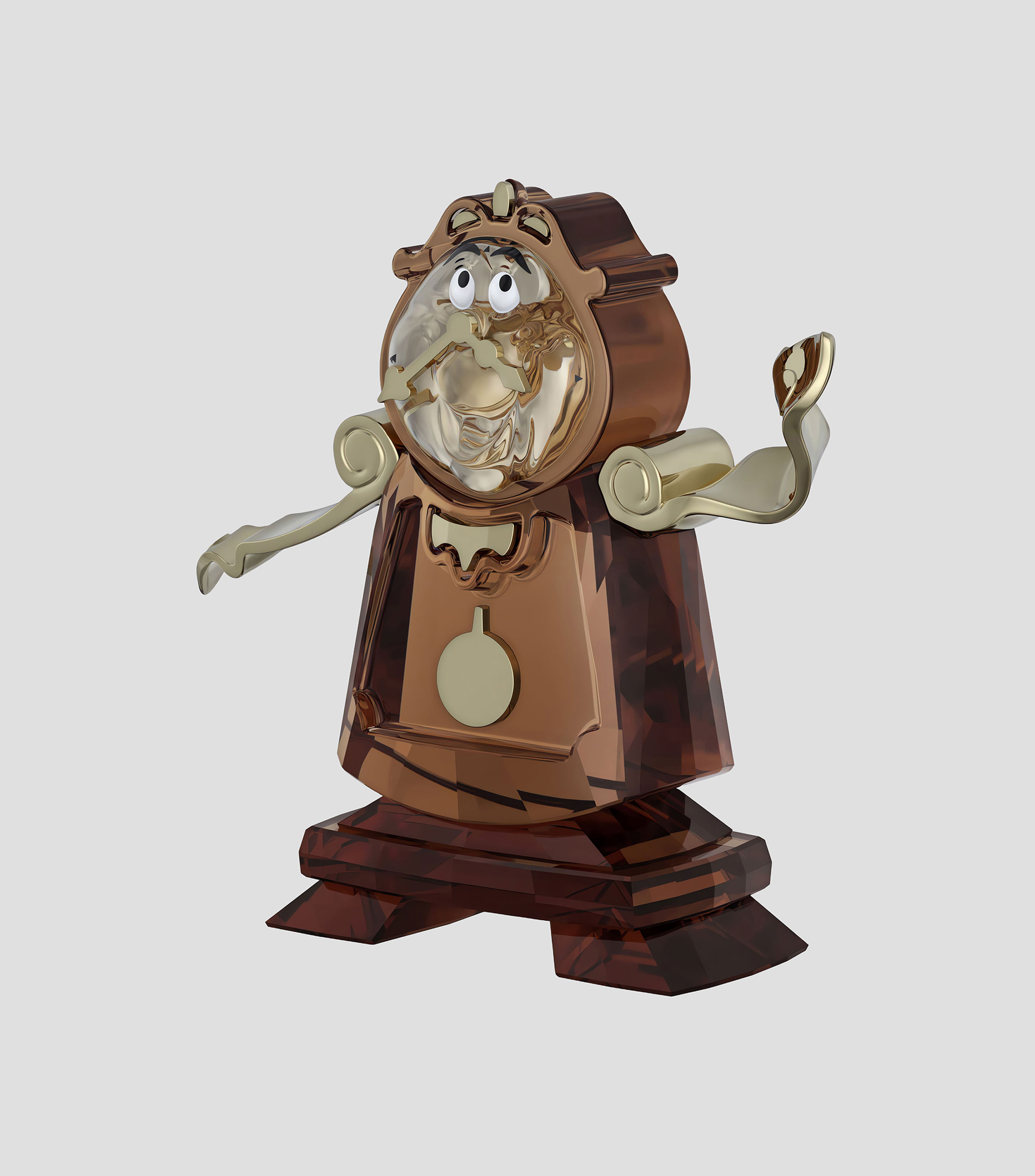 Figura decorativa Beauty And The Beast Cogsworth en cristal Swarovski
