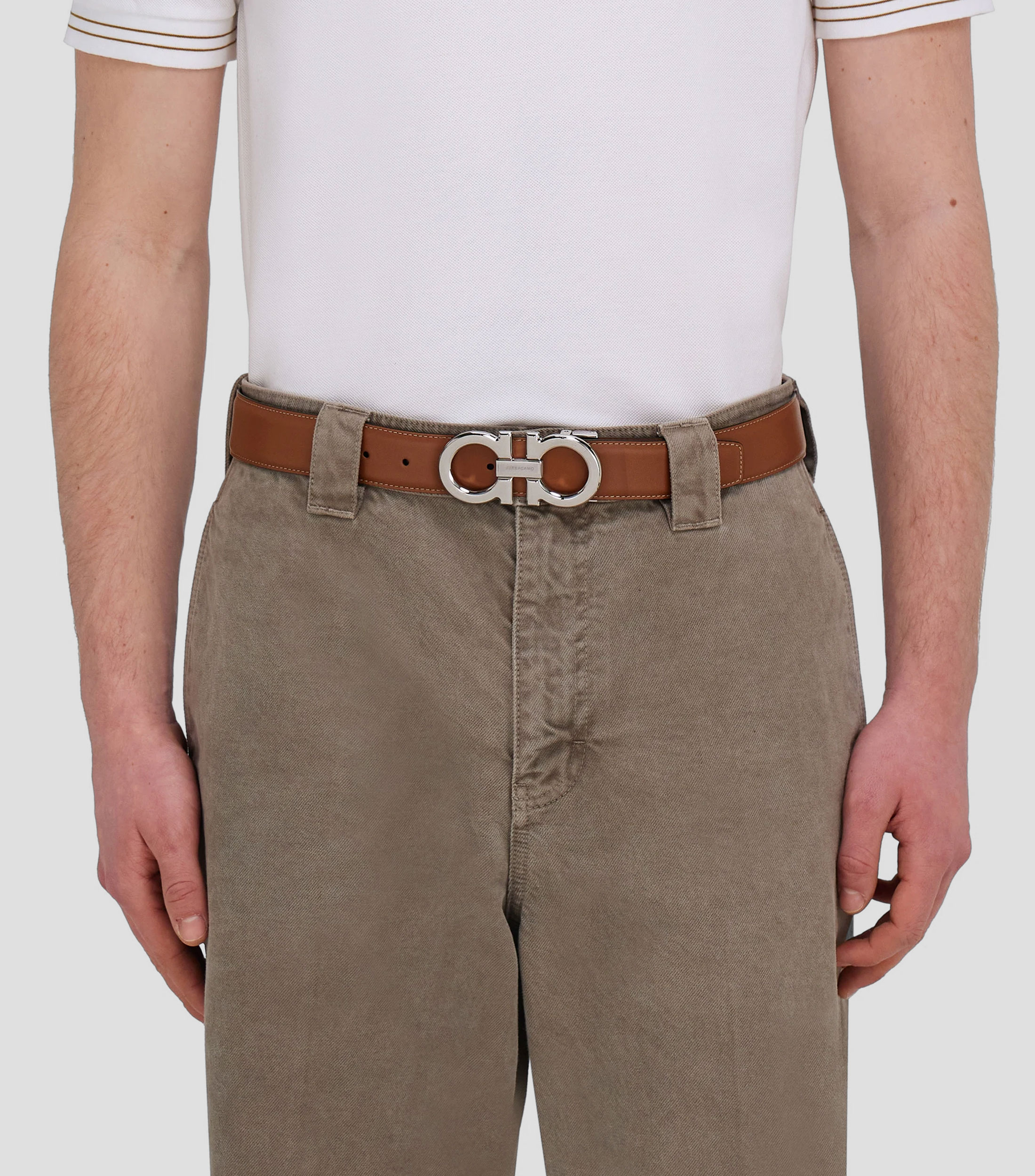 Cinturón reversible y ajustable Gancini Hombre