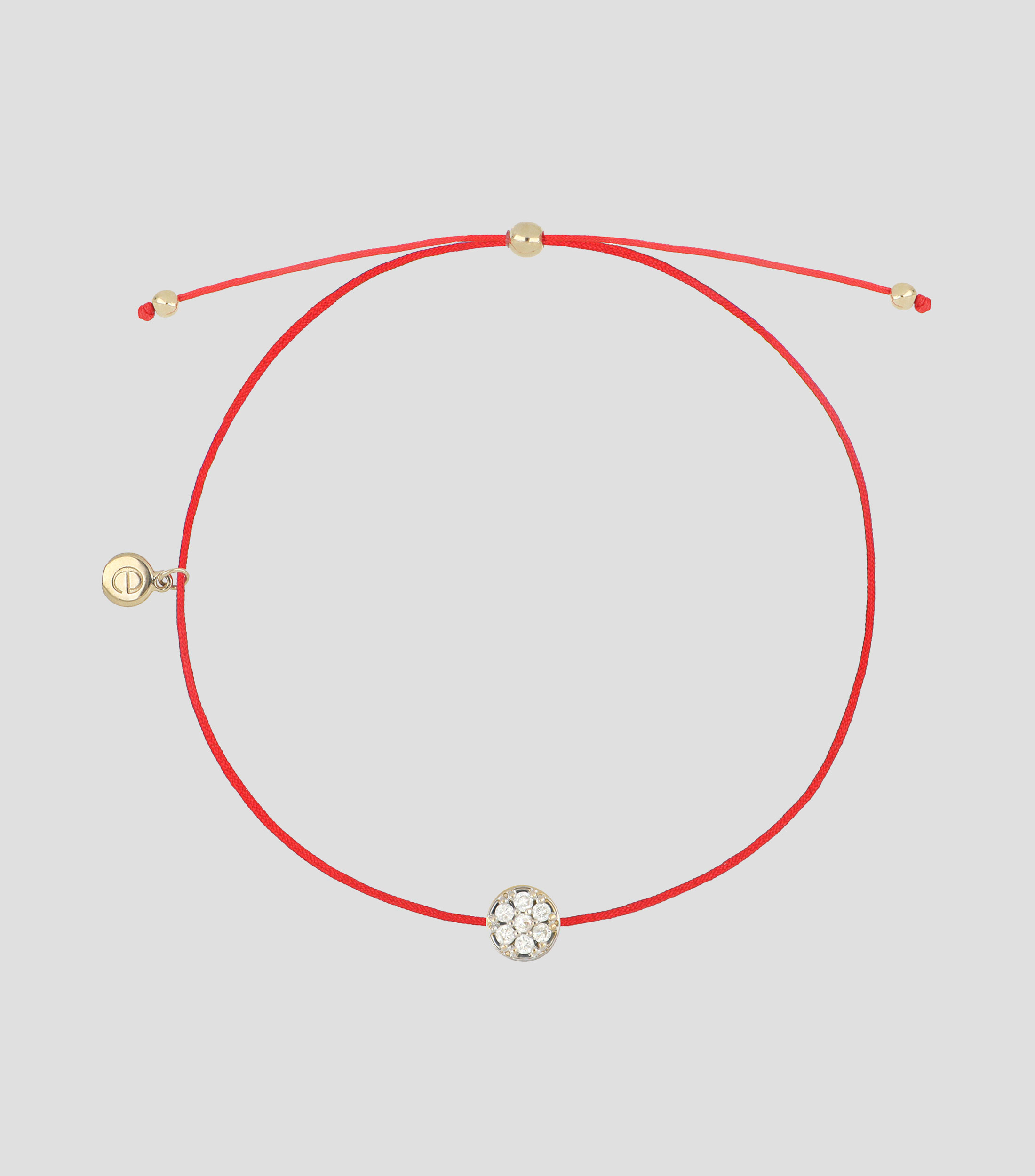Pulsera ajustable roja con diamantes Mujer