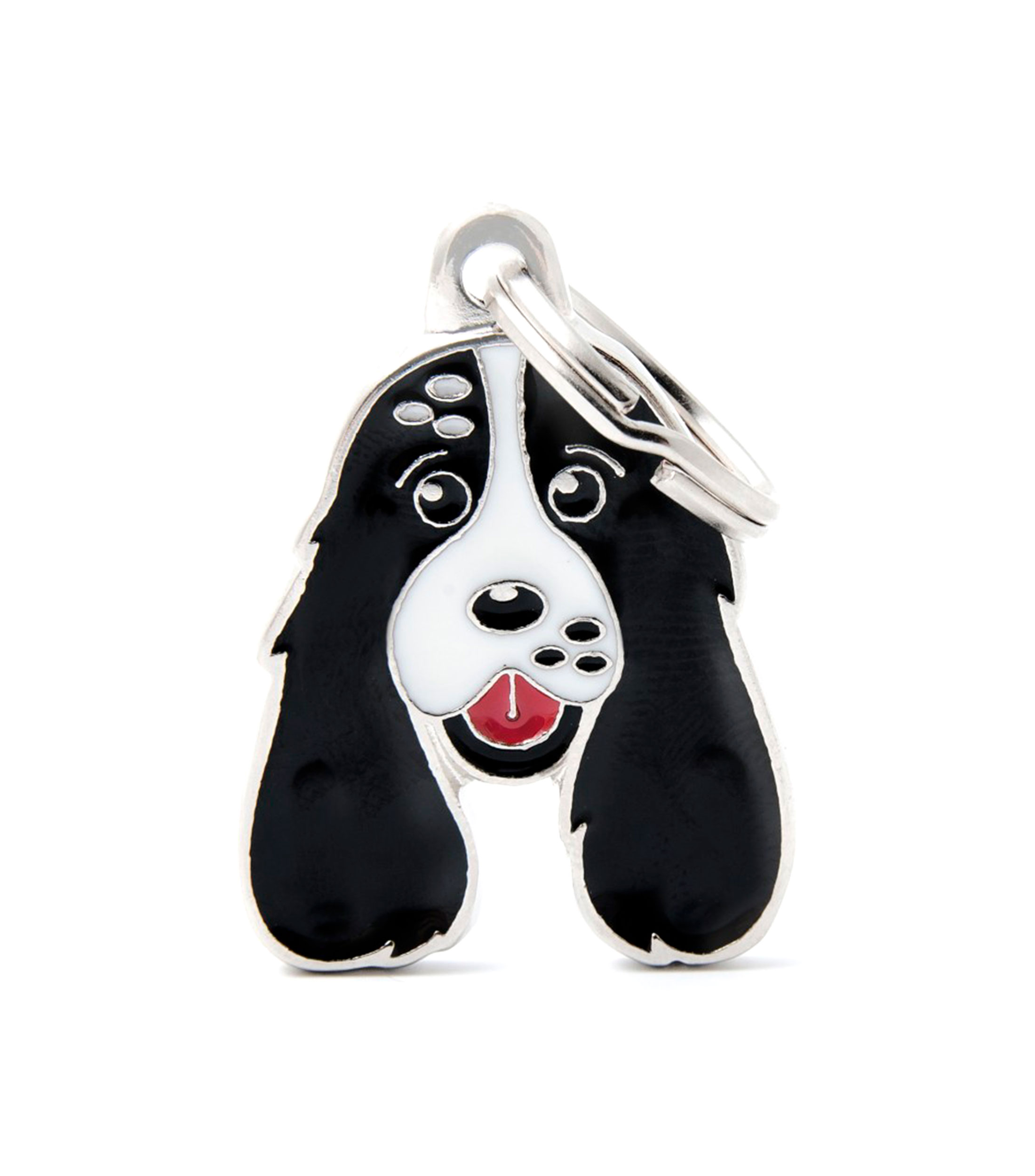 Placa para Mascota Friends Black and White Cocker en metal