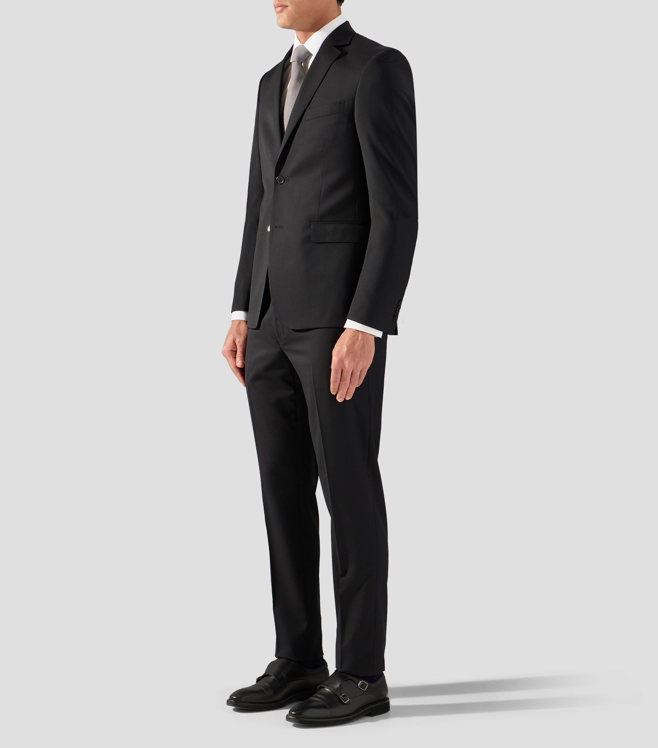 Traje de lana corte regular liso Hombre