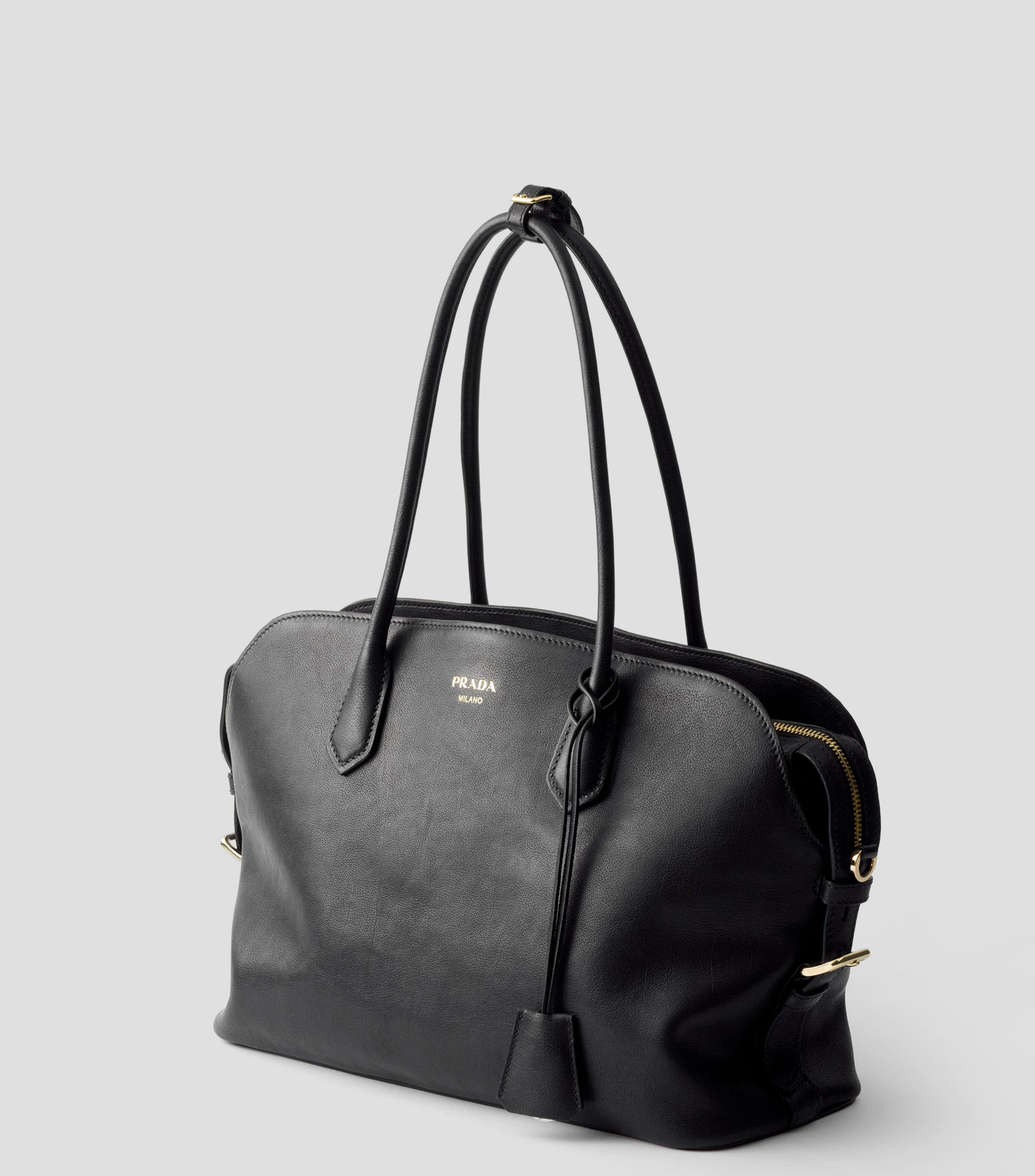 Bolsa Tote Negra en Piel, Mujer