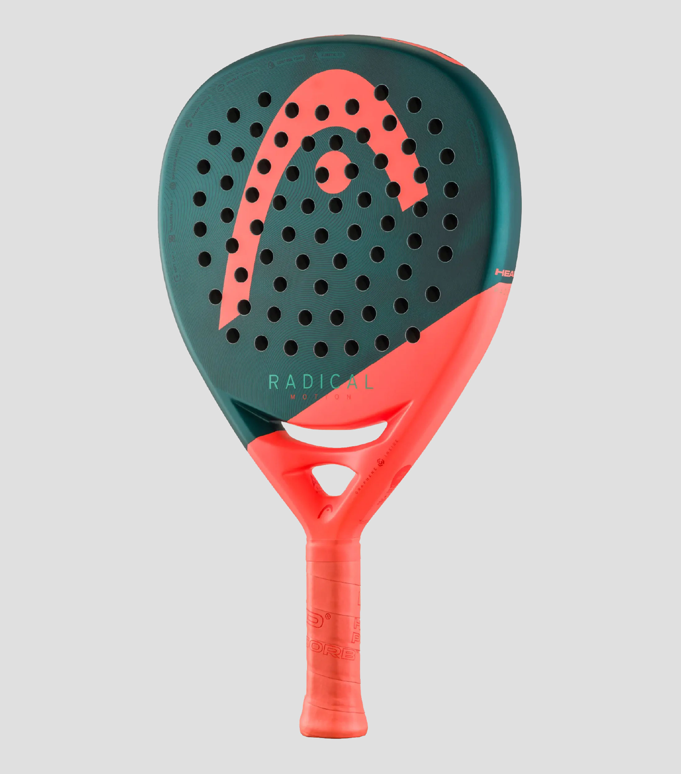 Pala para pádel Radical Motion verde y naranja